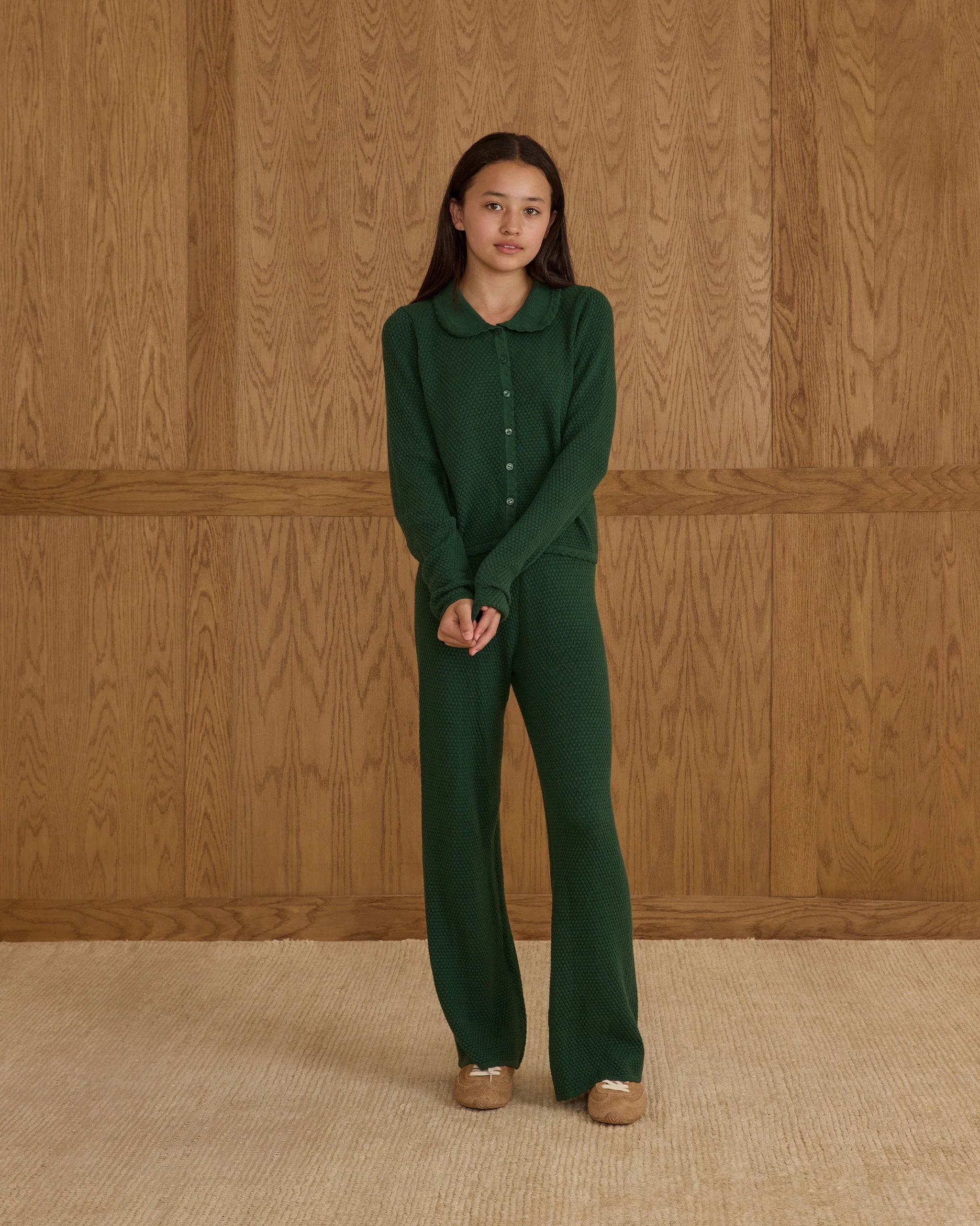 Knit Wide Leg Pant || Green - Image 4