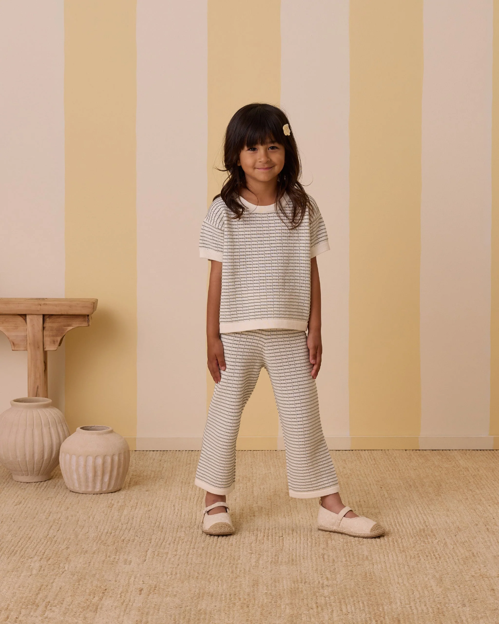 Knit Wide Leg Pant || Sage Stripe* - Image 3