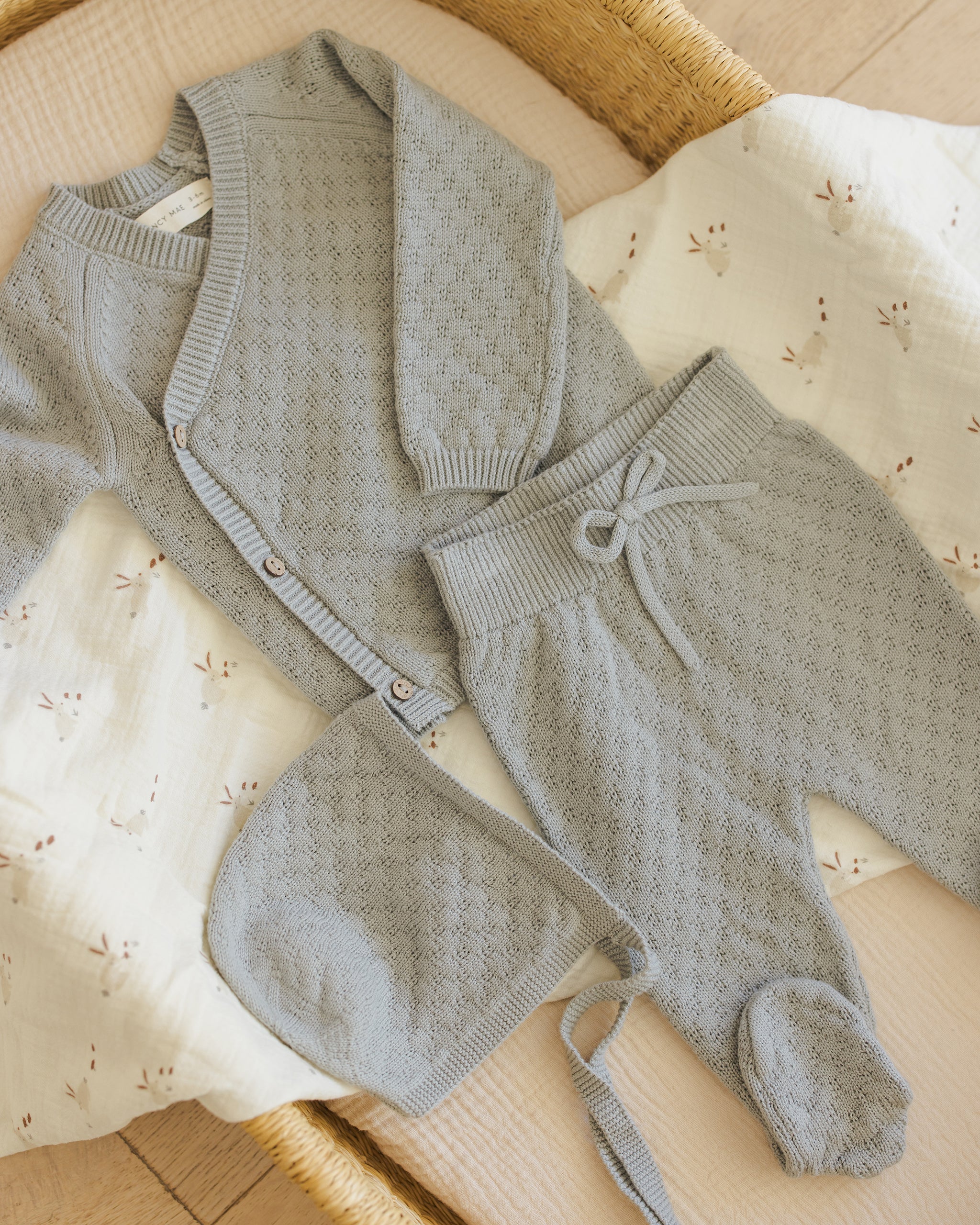 Knit Wrap Top + Pant Set || Steel Blue - Image 2