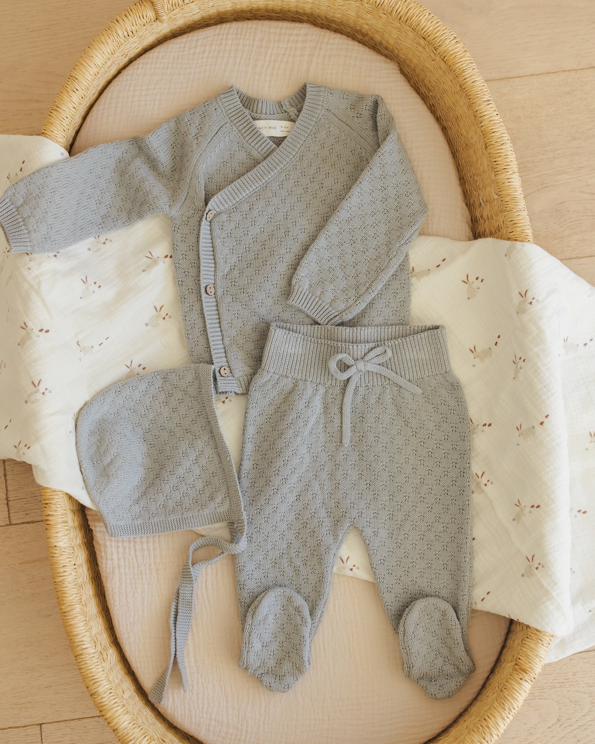 Knit Wrap Top + Pant Set || Steel Blue - Image 7
