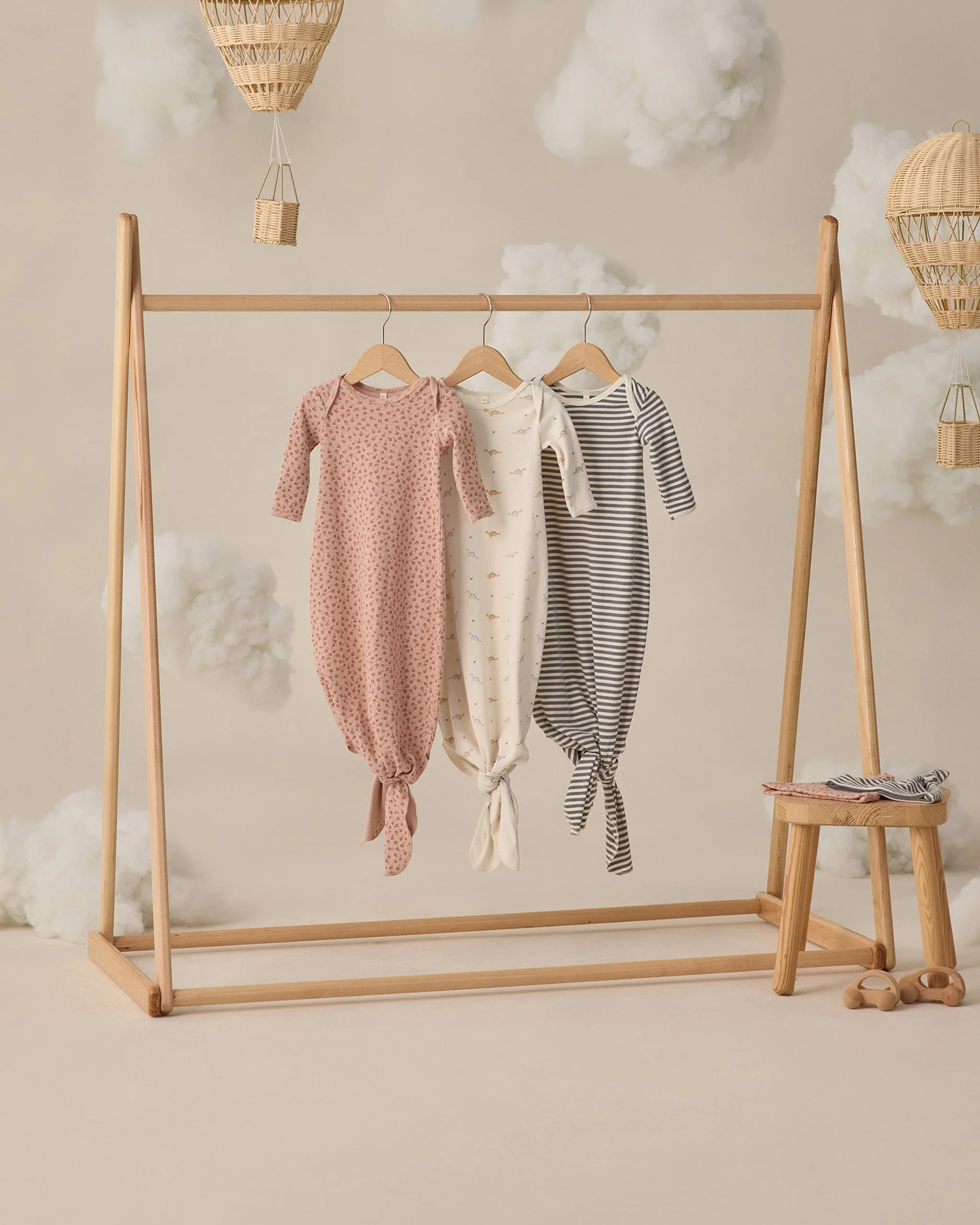 Knotted Baby Gown + Hat Set Posy - Image 5
