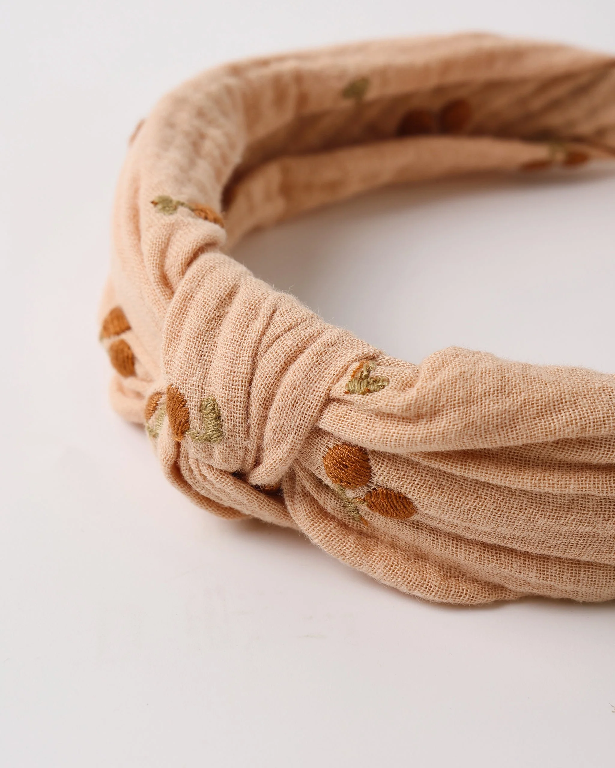 Knotted Headband Cherry Embroidery - Image 3