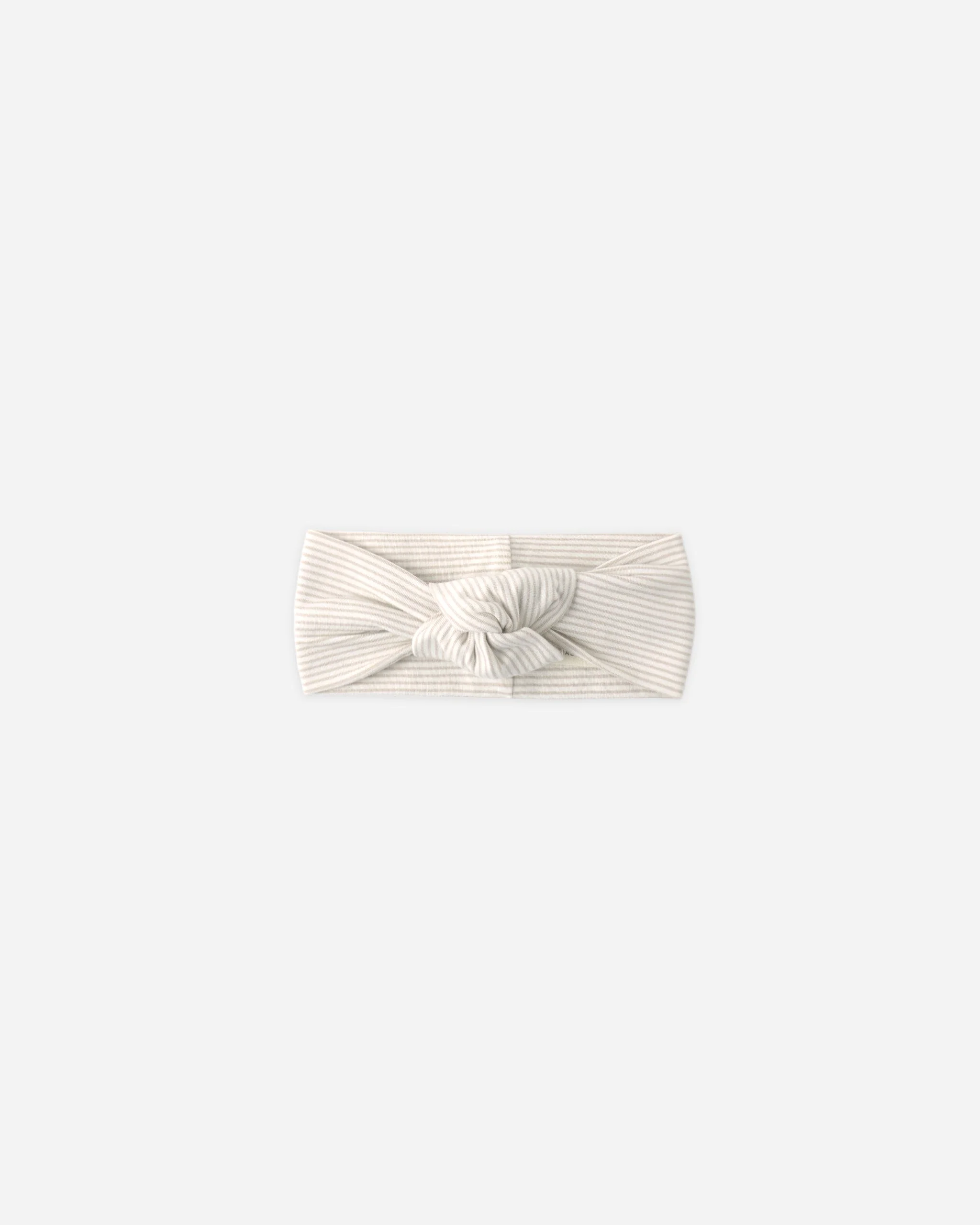 Knotted Headband Oat Micro Stripe