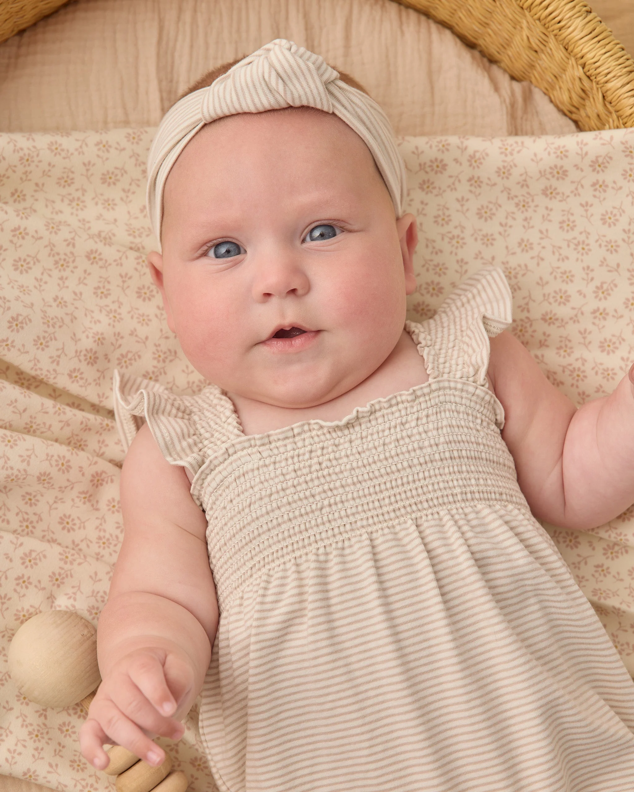 Knotted Headband Oat Micro Stripe - Image 2