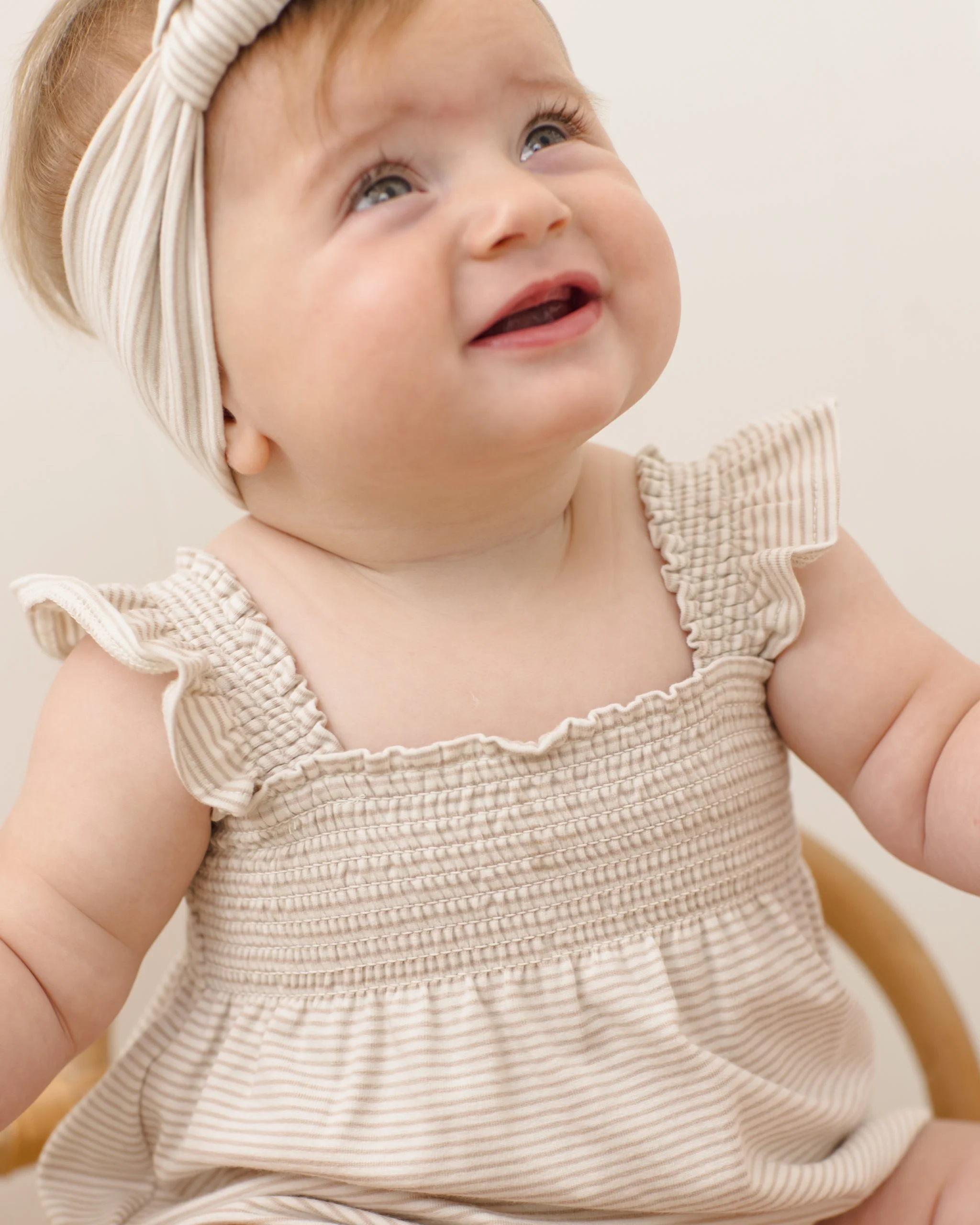 Knotted Headband Oat Micro Stripe - Image 6