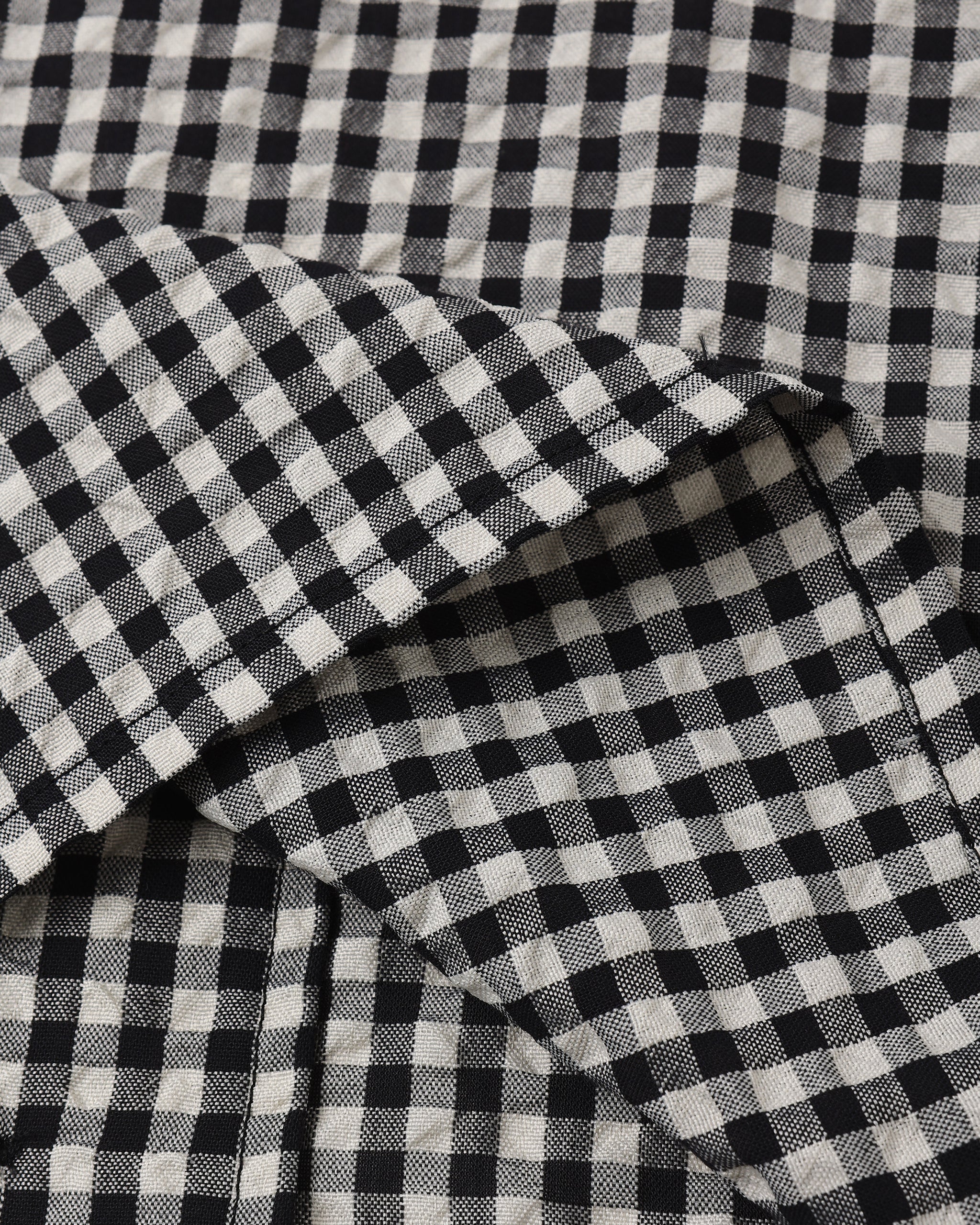 Lapel Collar Shirt Black Check - Image 4