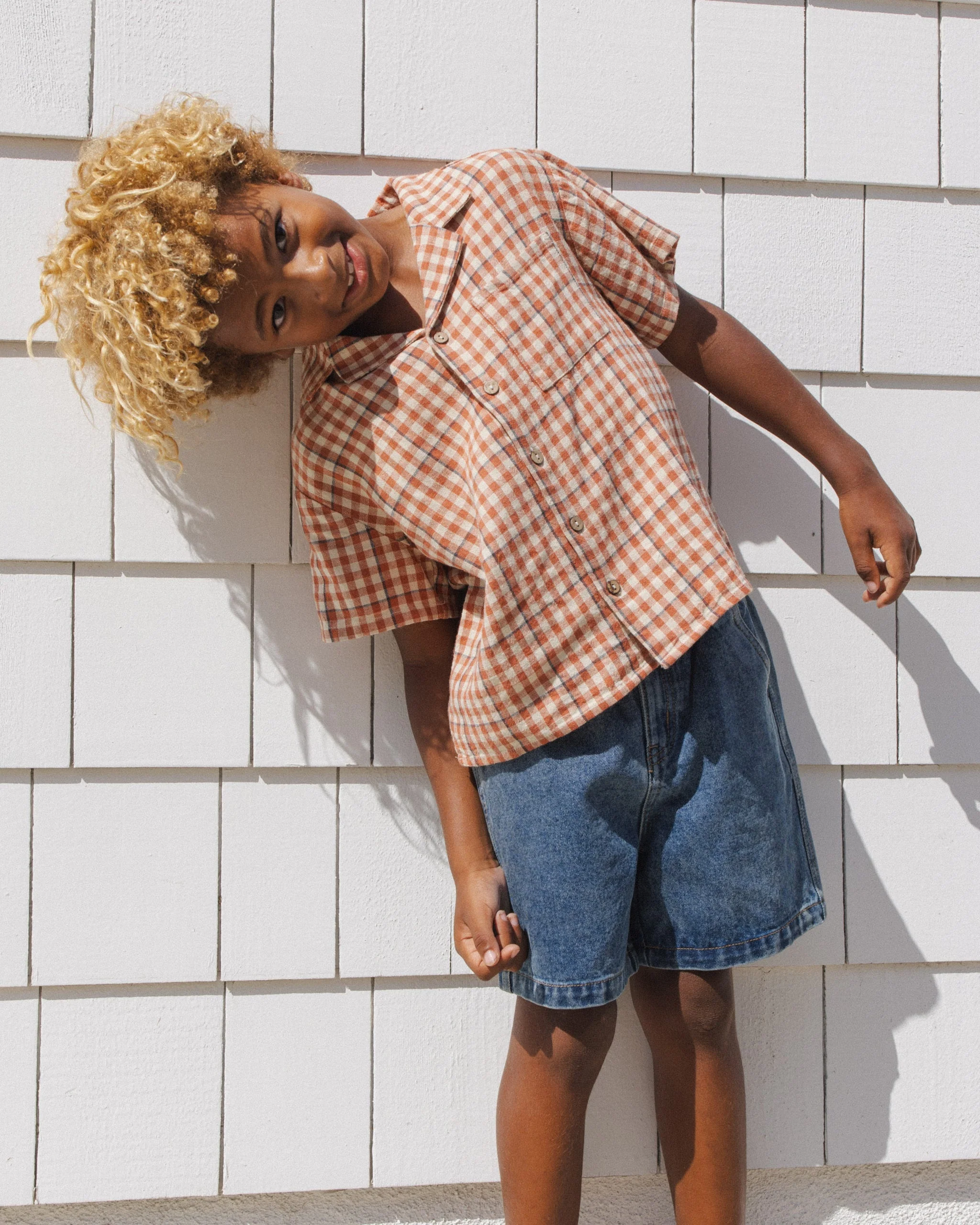 Lapel Collar Shirt Poppy Gingham - Image 3