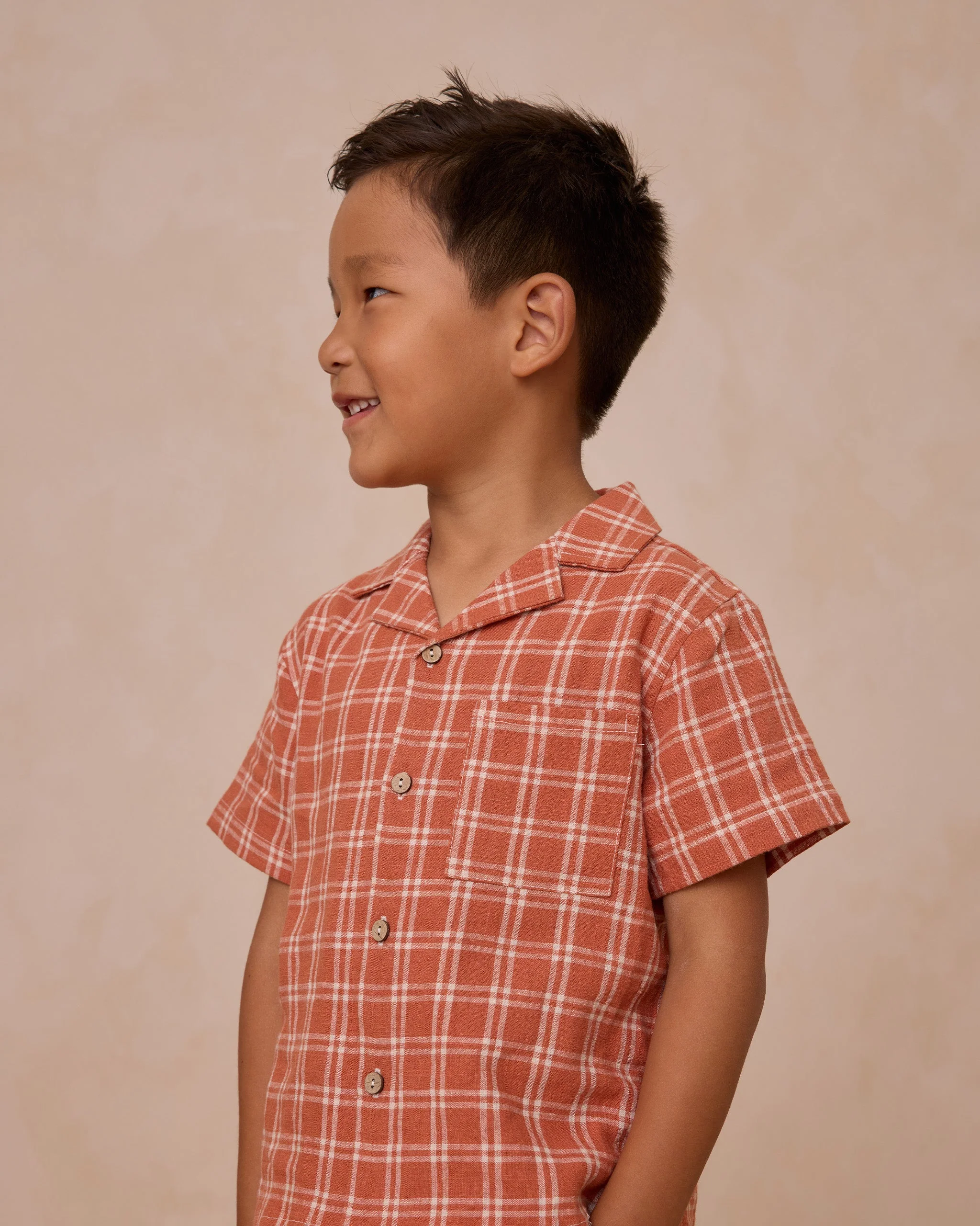 Lapel Collared Shirt || Poppy Check - Image 3