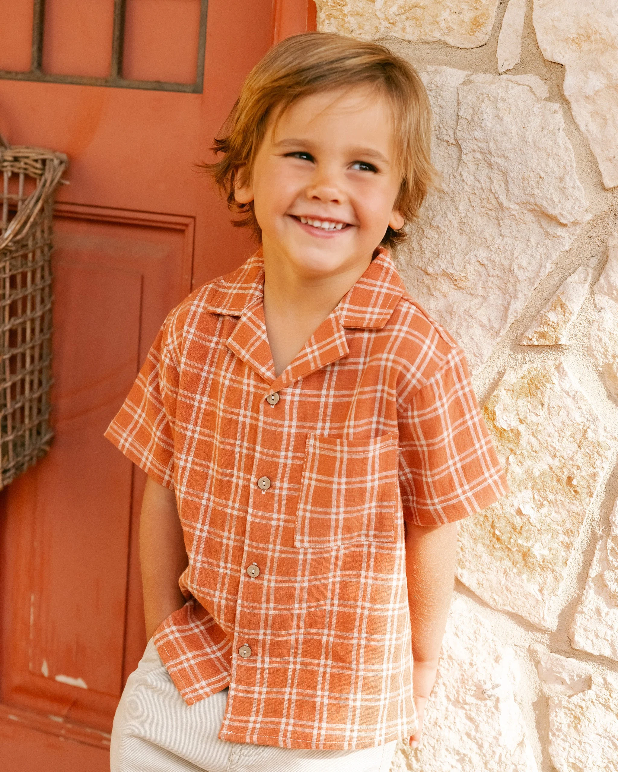 Lapel Collared Shirt || Poppy Check - Image 5