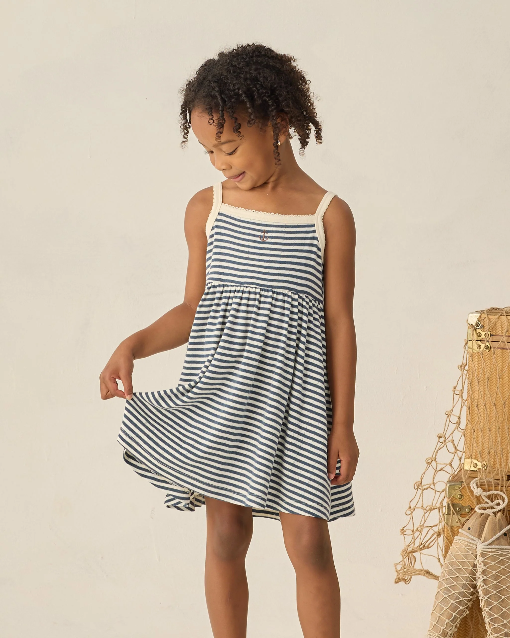 Lea Dress Navy Stripe - Image 3