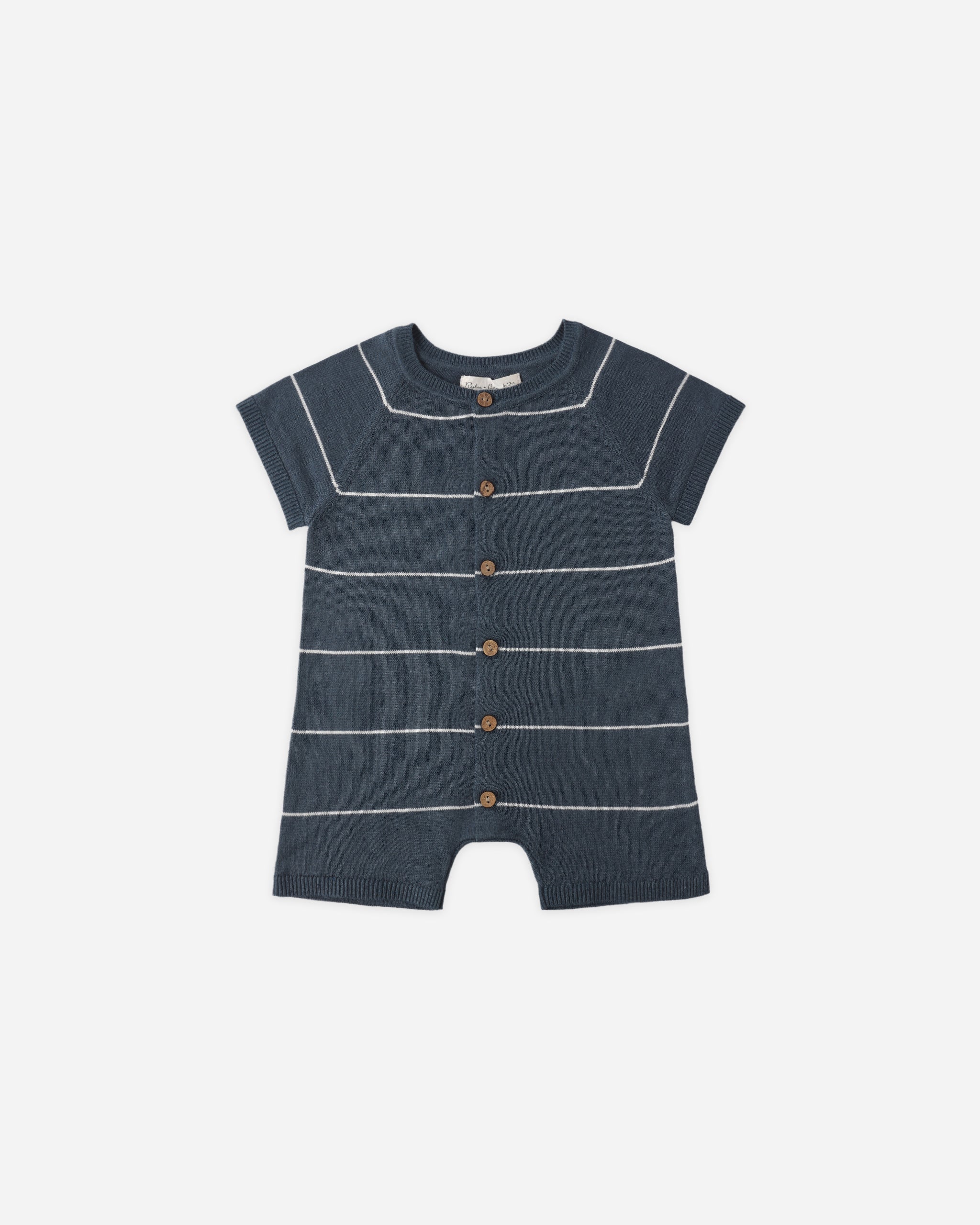 Liam Knit Romper Navy Stripe