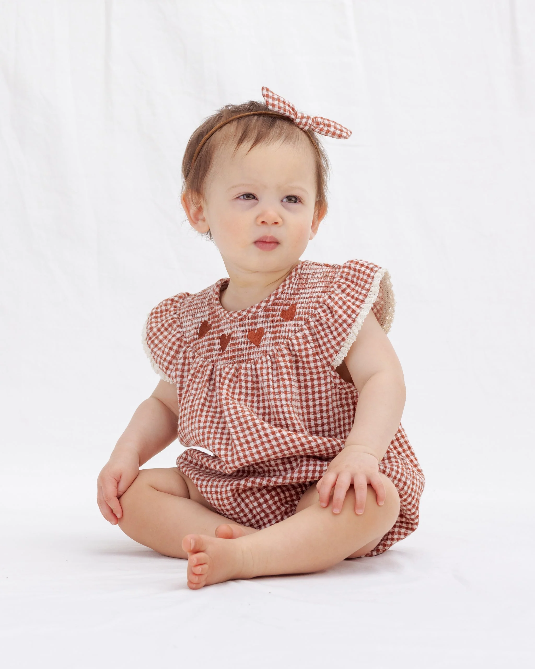 Little Knot Headband Red Gingham - Image 2