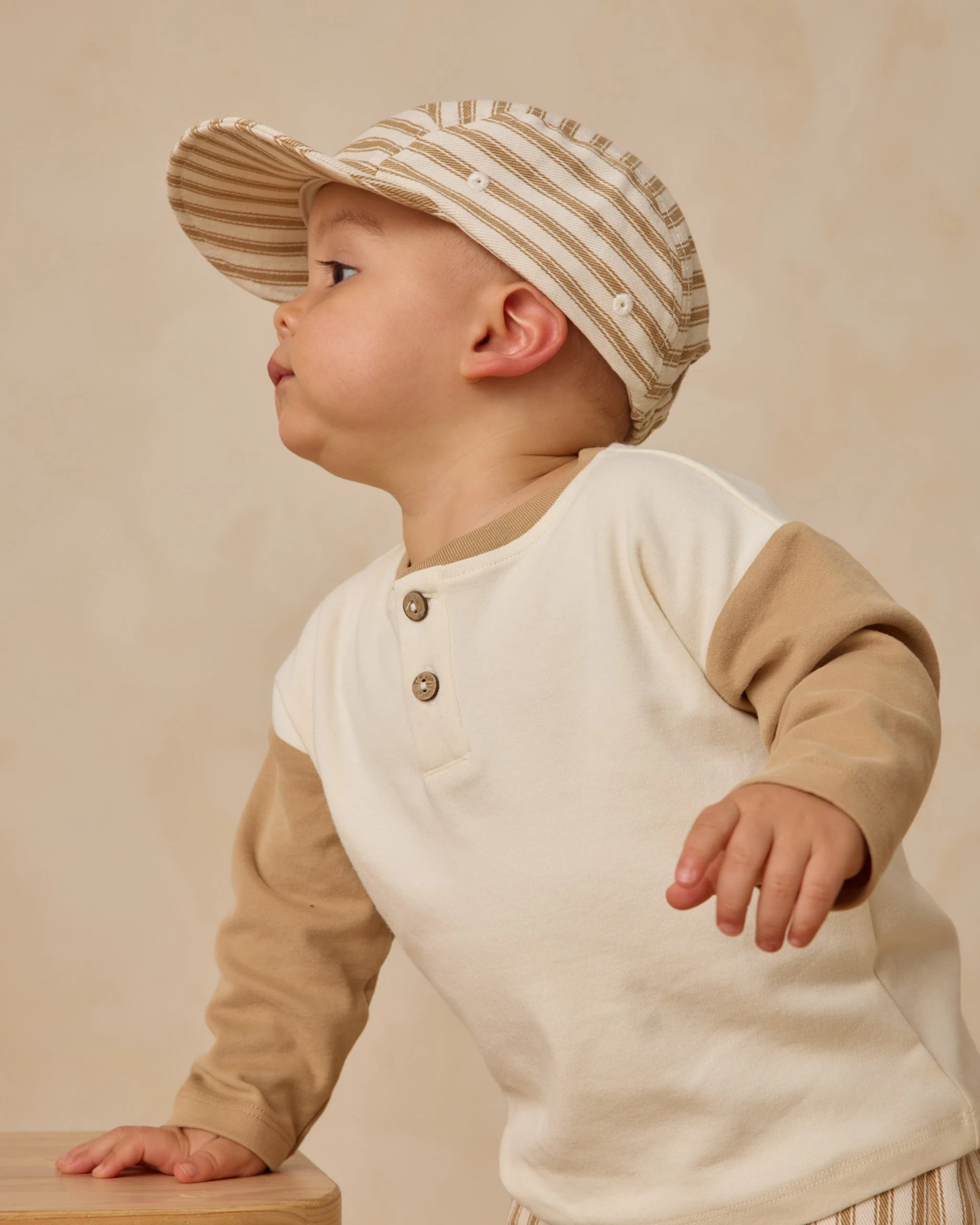 Long Sleeve Henley Tee || Gold - Image 2