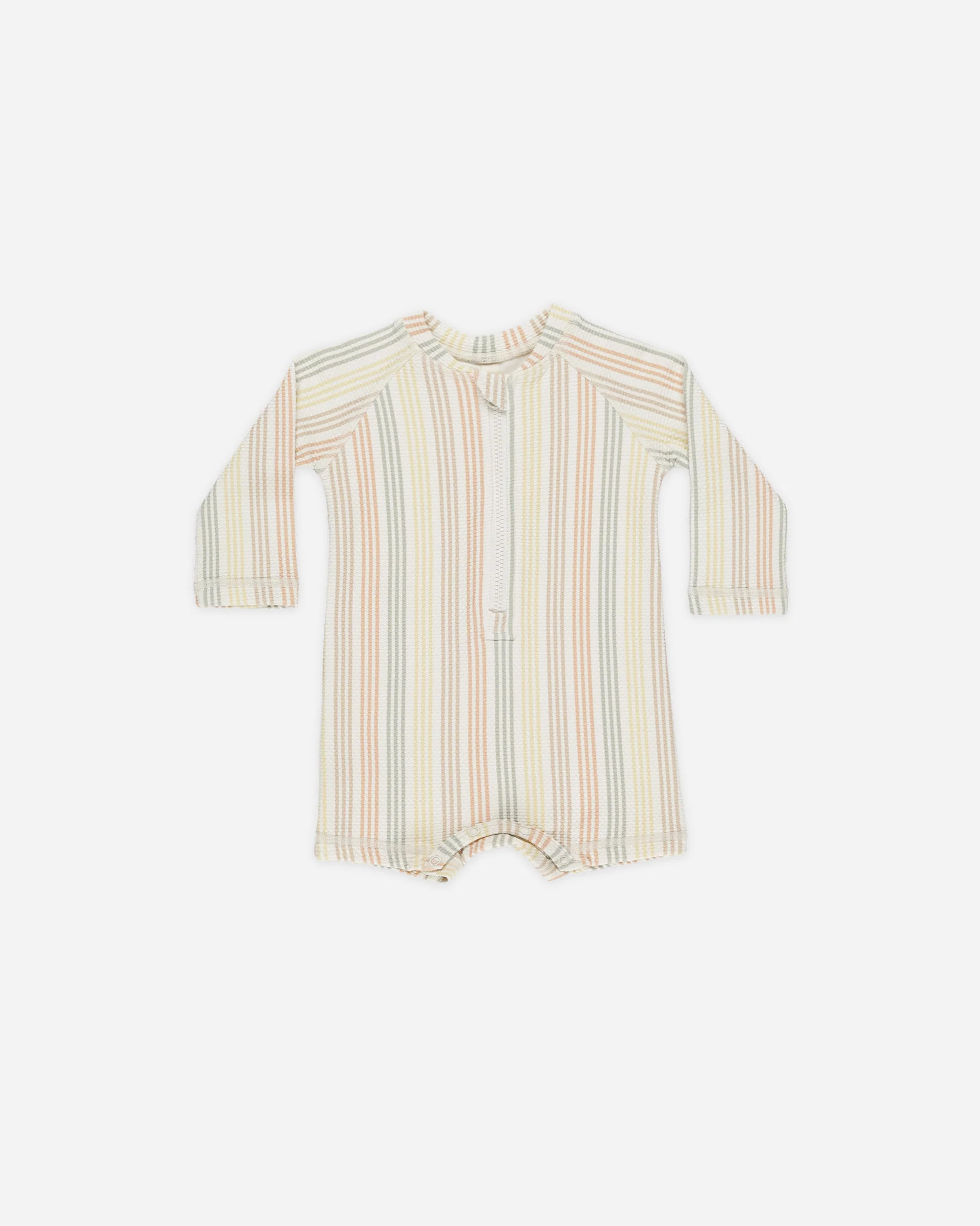 Long Sleeve One-Piece Rashguard || Multi Stripe