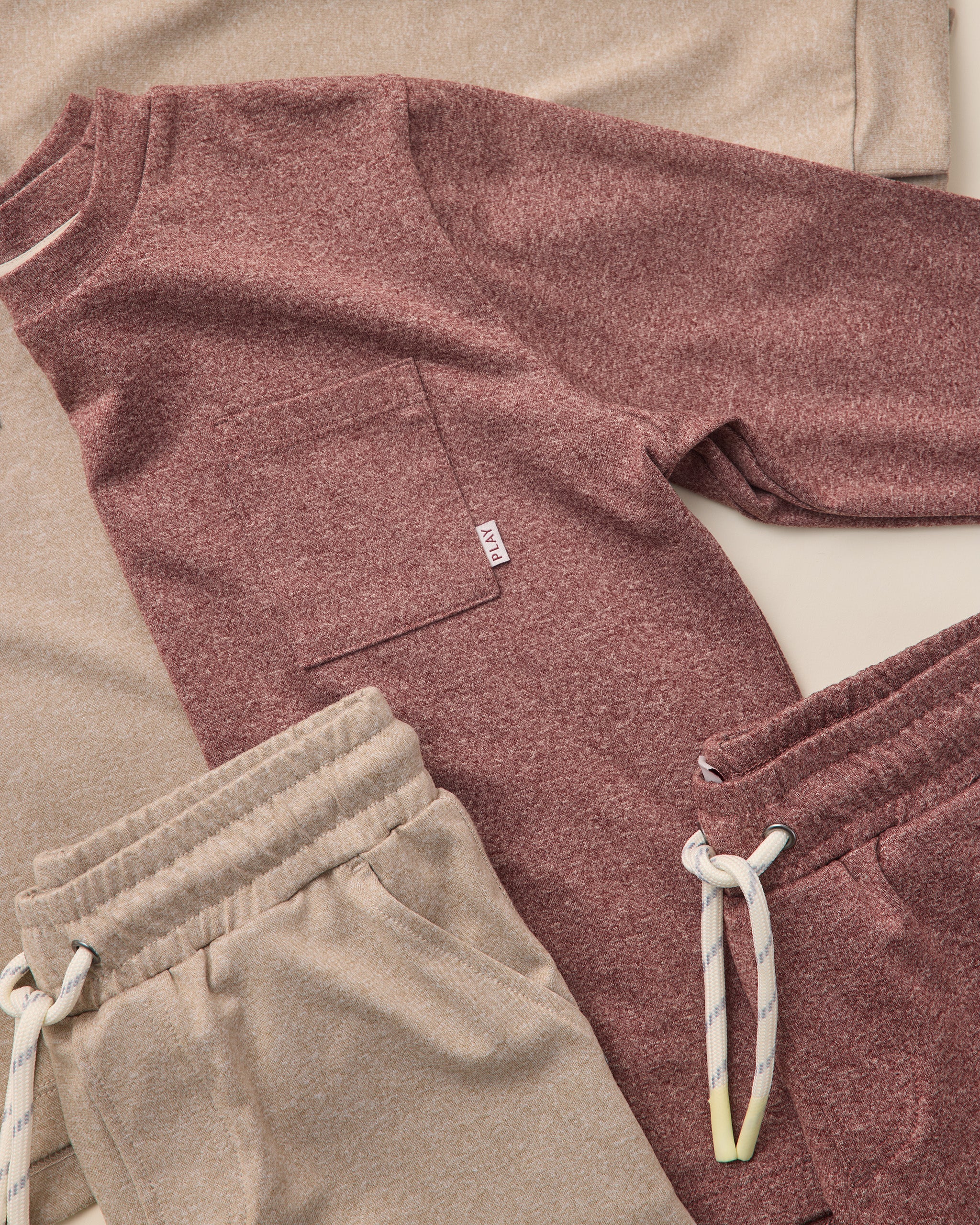 Long Sleeve Pocket Tee || Heathered Burgundy - Image 4