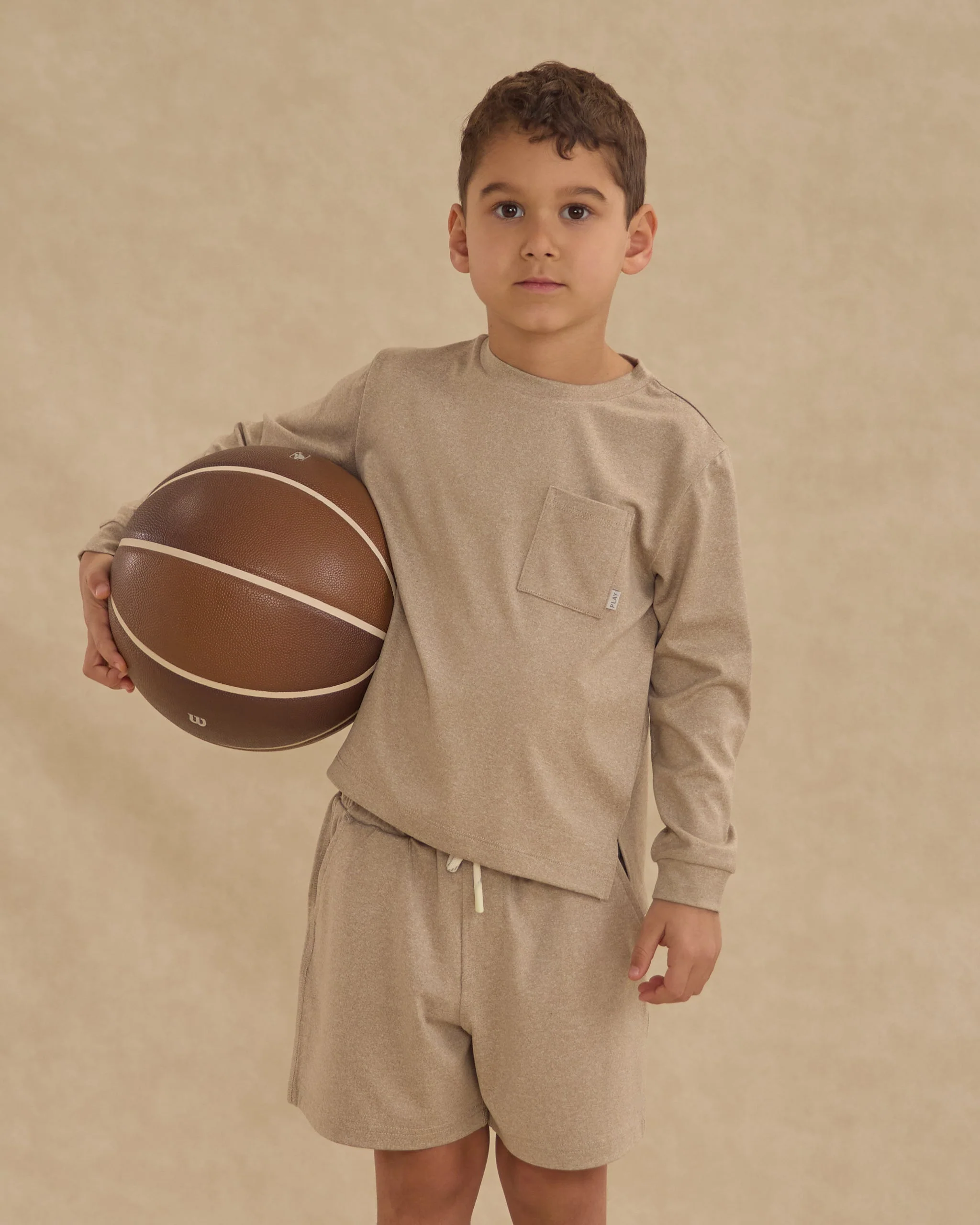 Long Sleeve Pocket Tee || Heathered Stone - Image 2