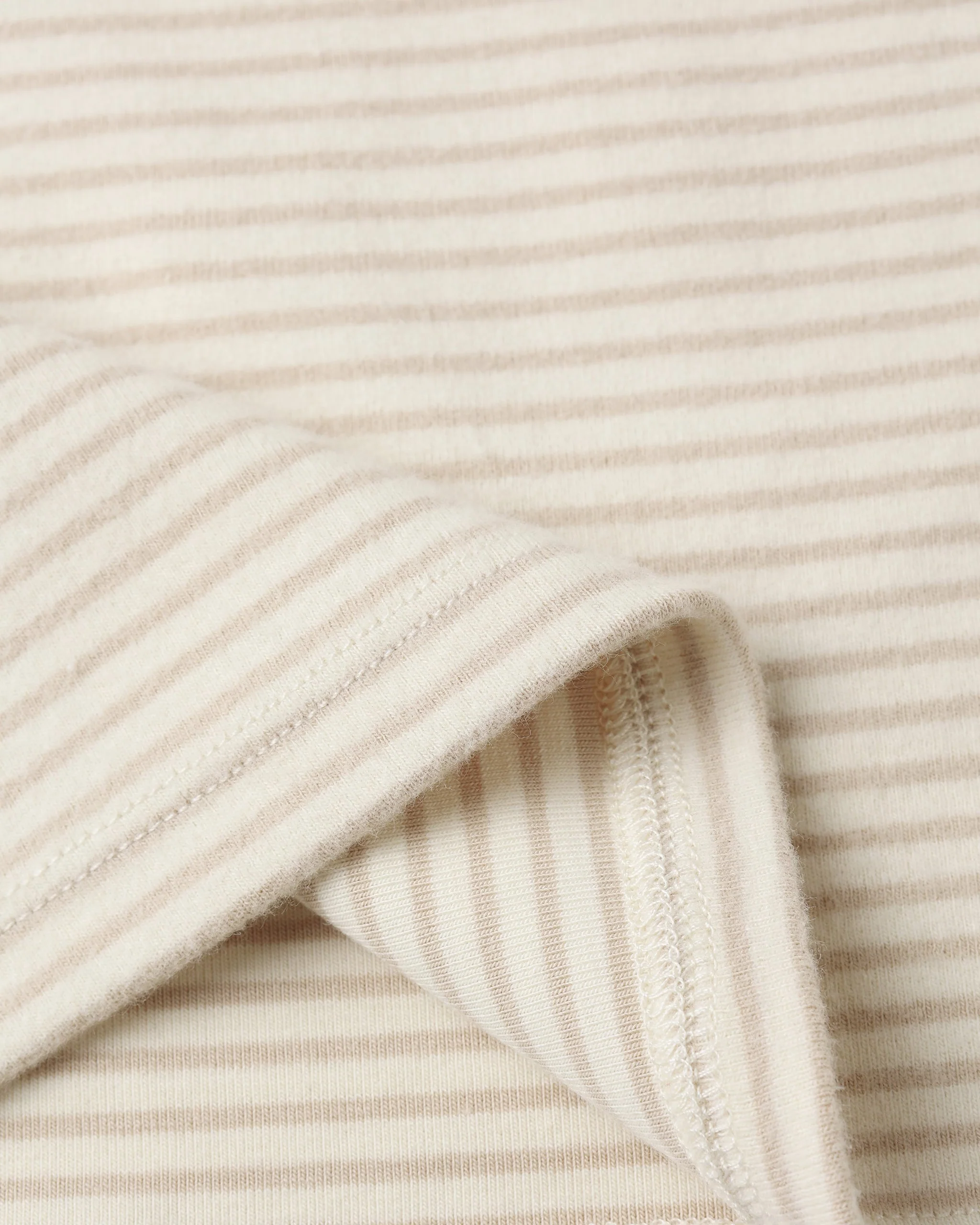 Long Sleeve Tee || Oat Micro Stripe - Image 2