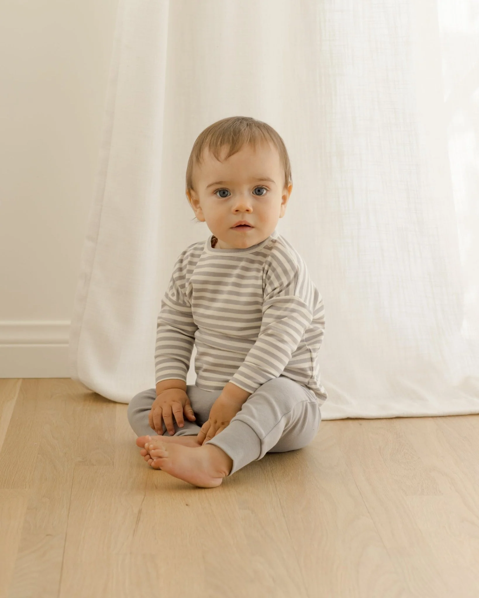 Long Sleeve Tee || Periwinkle Stripe - Image 2