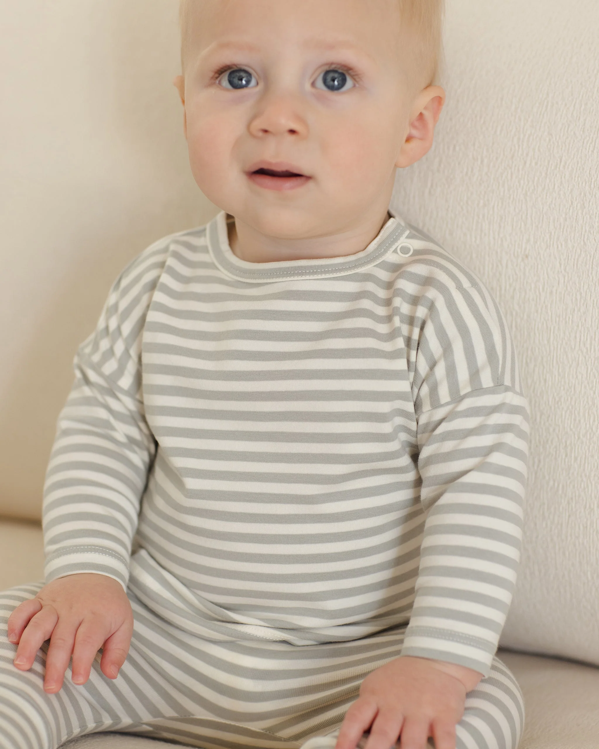 Long Sleeve Tee || Sage Stripe - Image 3