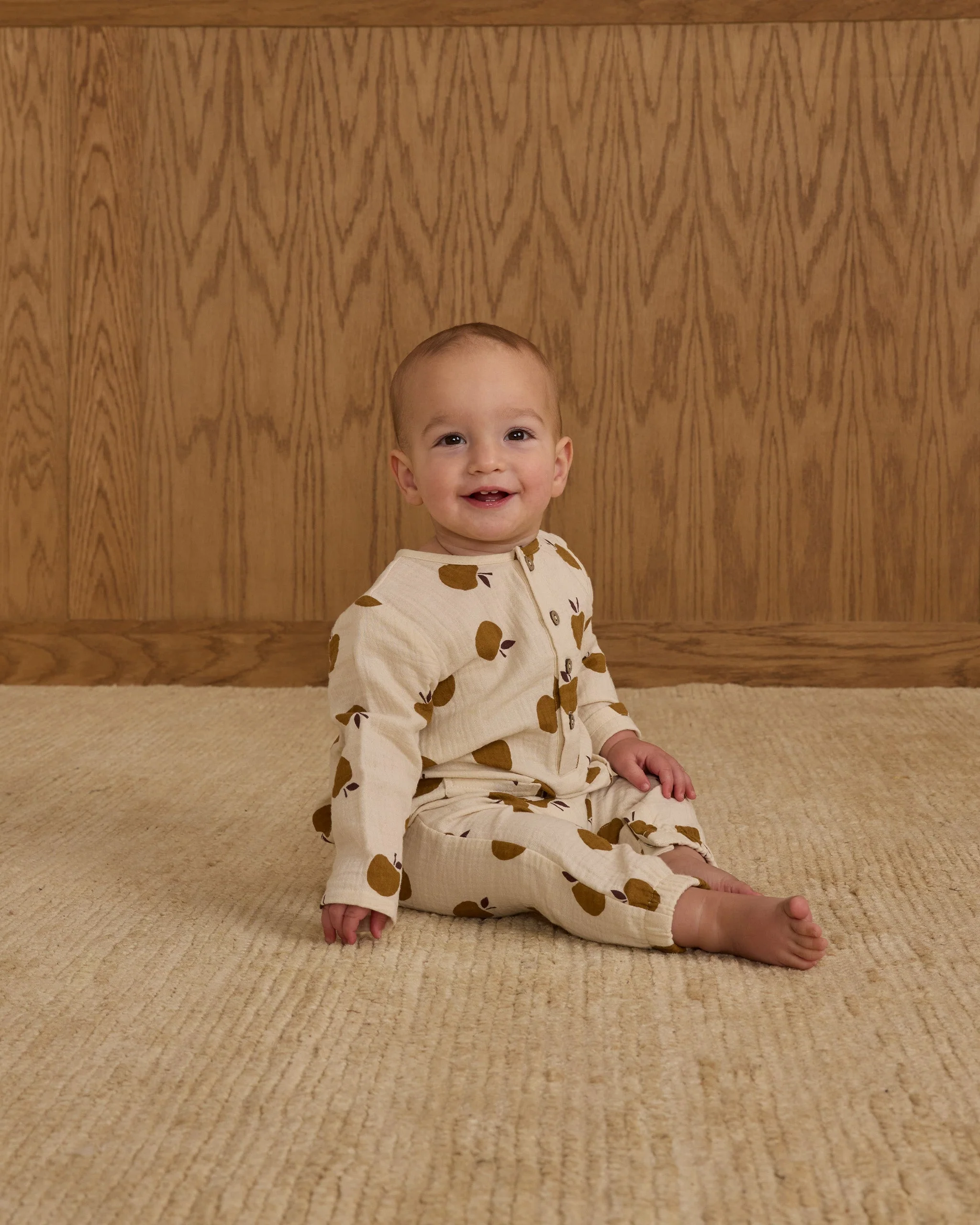 Long Sleeve Woven Jumpsuit || Golden Apples - Image 3