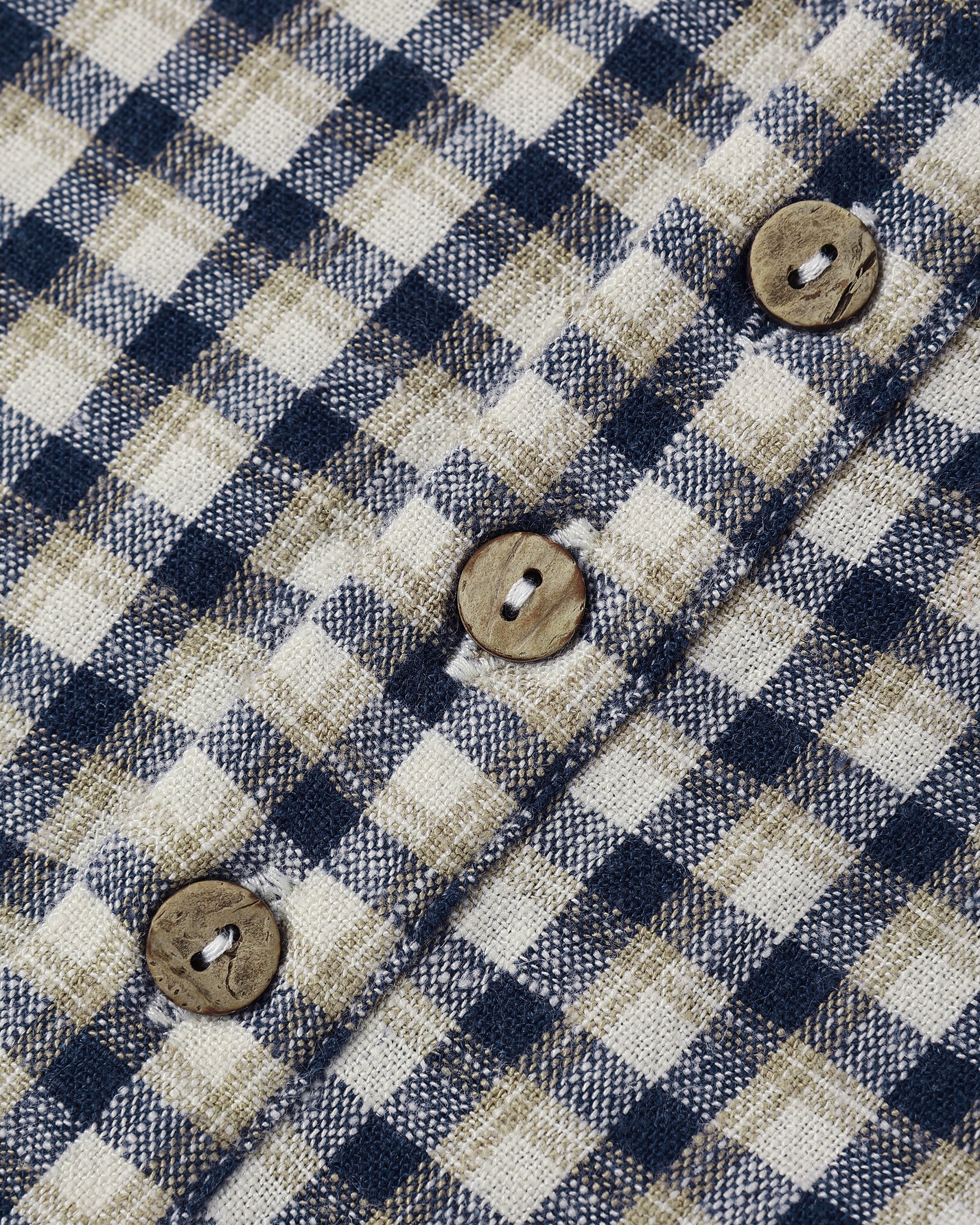 Long Sleeve Woven Jumpsuit || Navy Check - Image 2