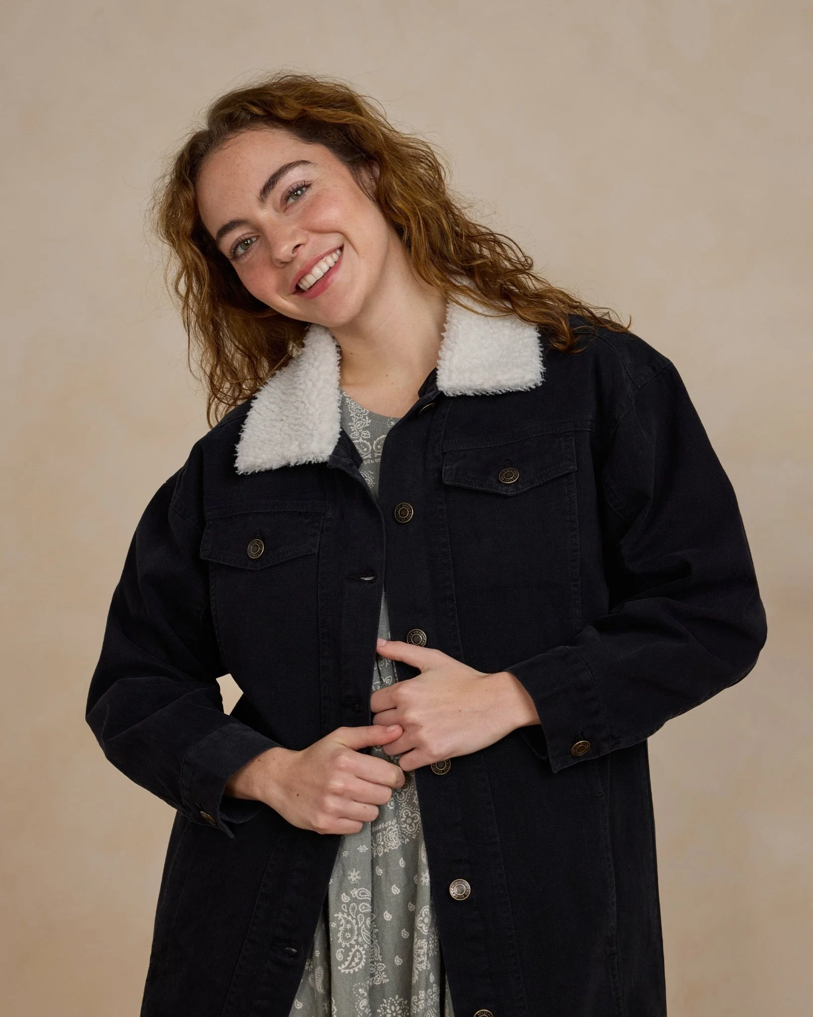 Long Trucker Jacket | Washed Black - Image 2