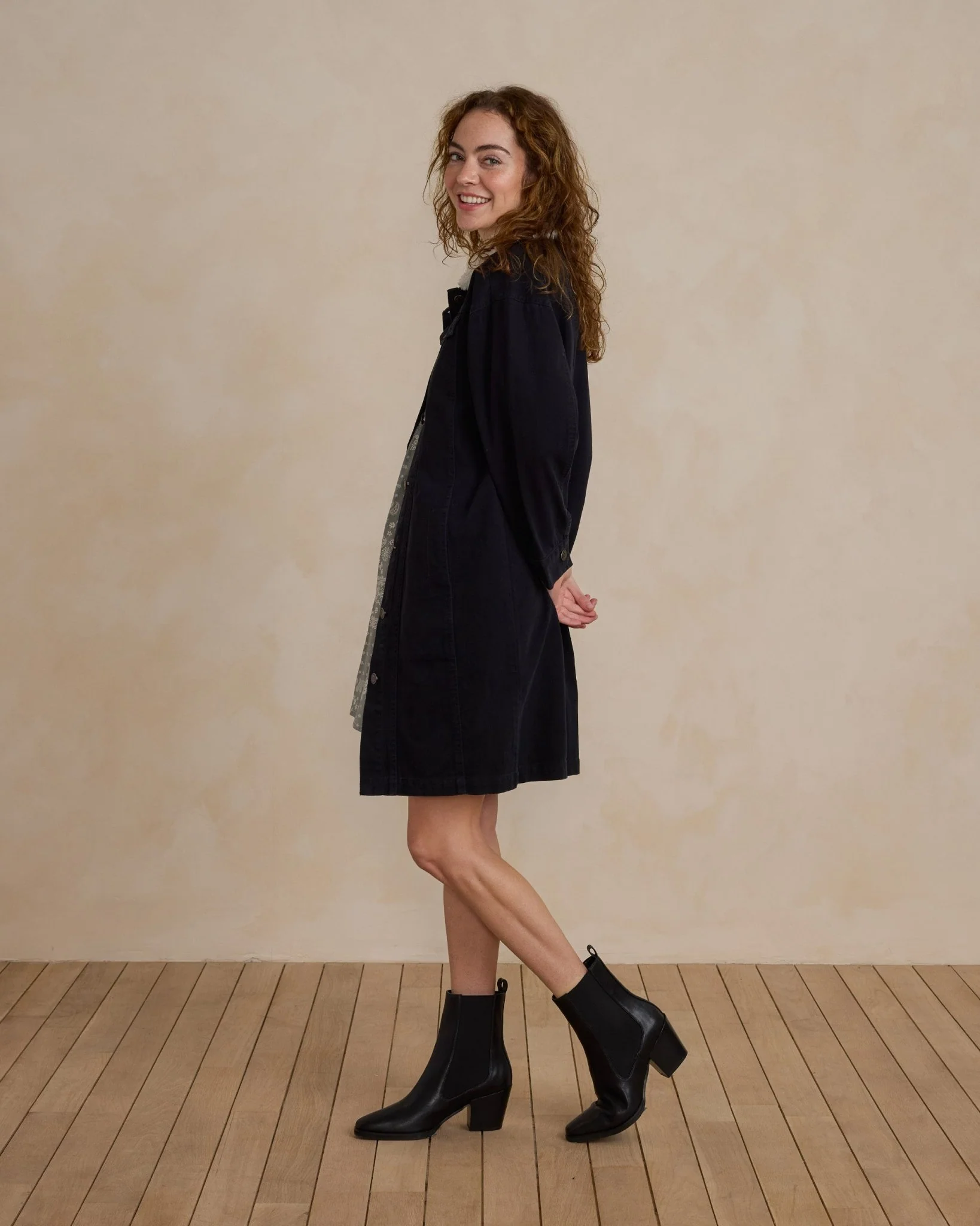 Long Trucker Jacket | Washed Black - Image 3