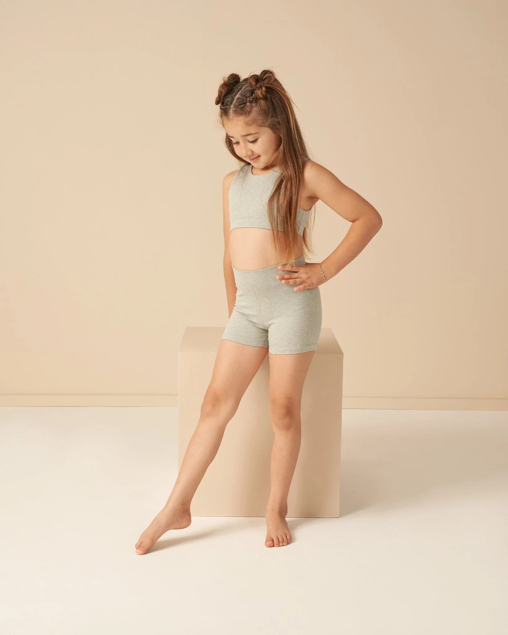 Longline Bra || Heathered Seafoam - Image 3