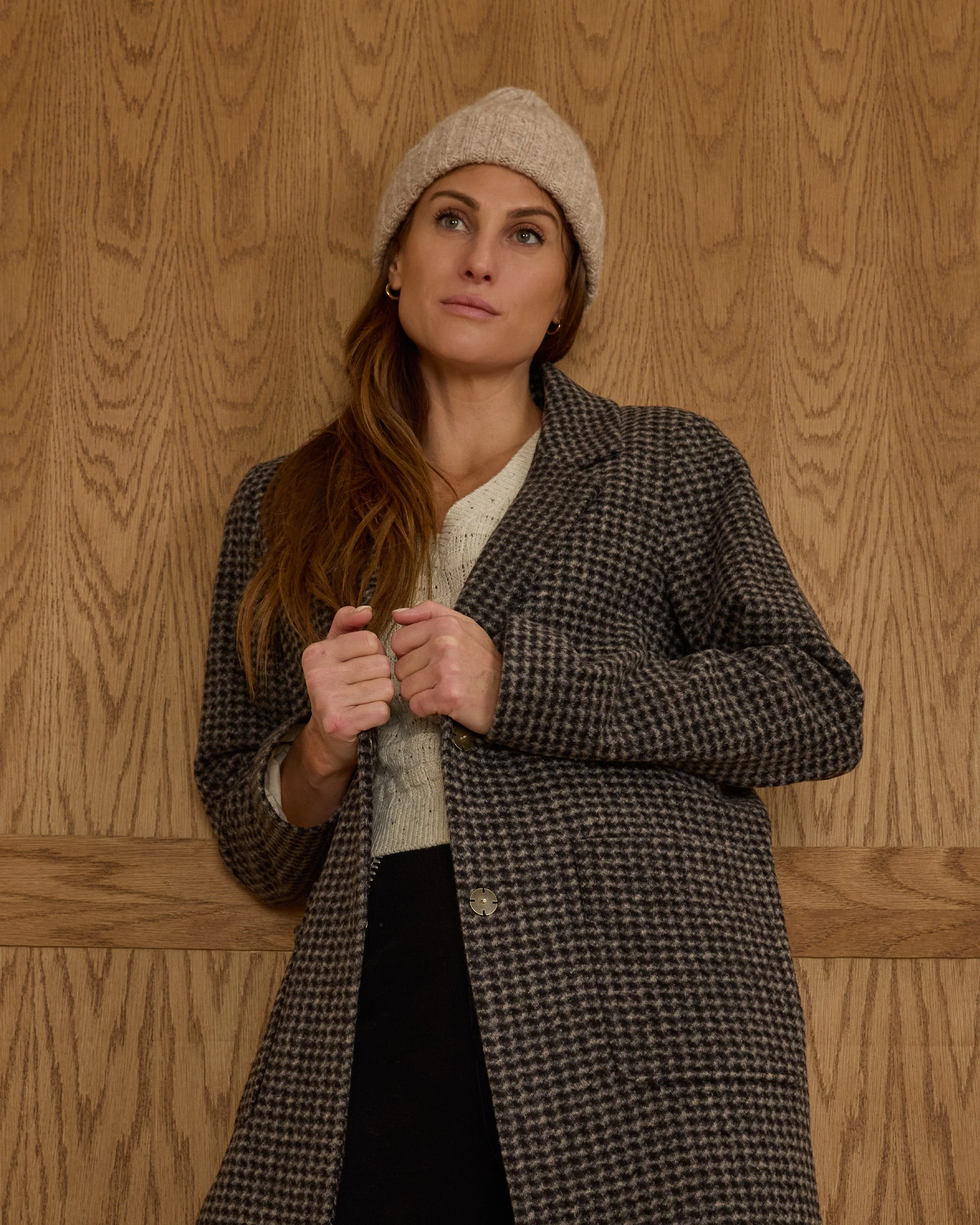 Longline Coat | Micro Check - Image 4
