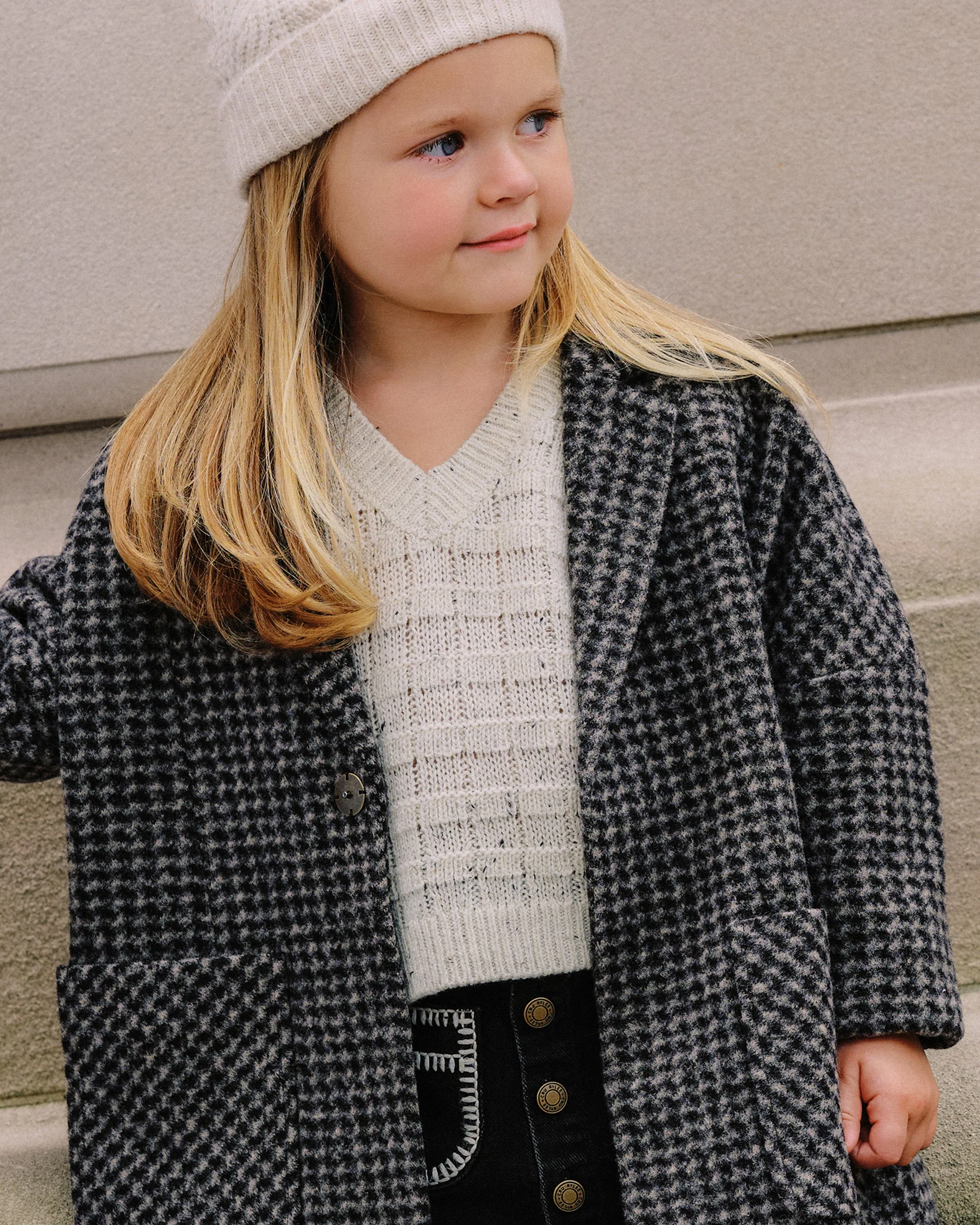 Longline Coat || Micro Check - Image 3