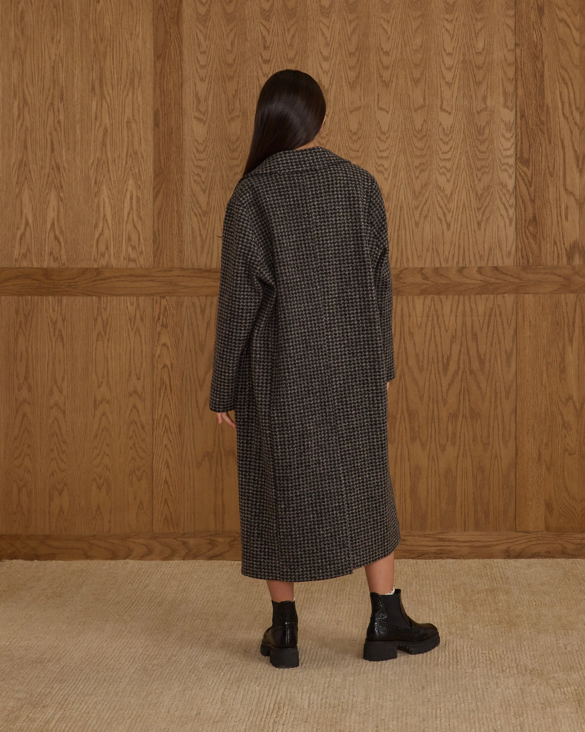Longline Coat || Micro Check - Image 2