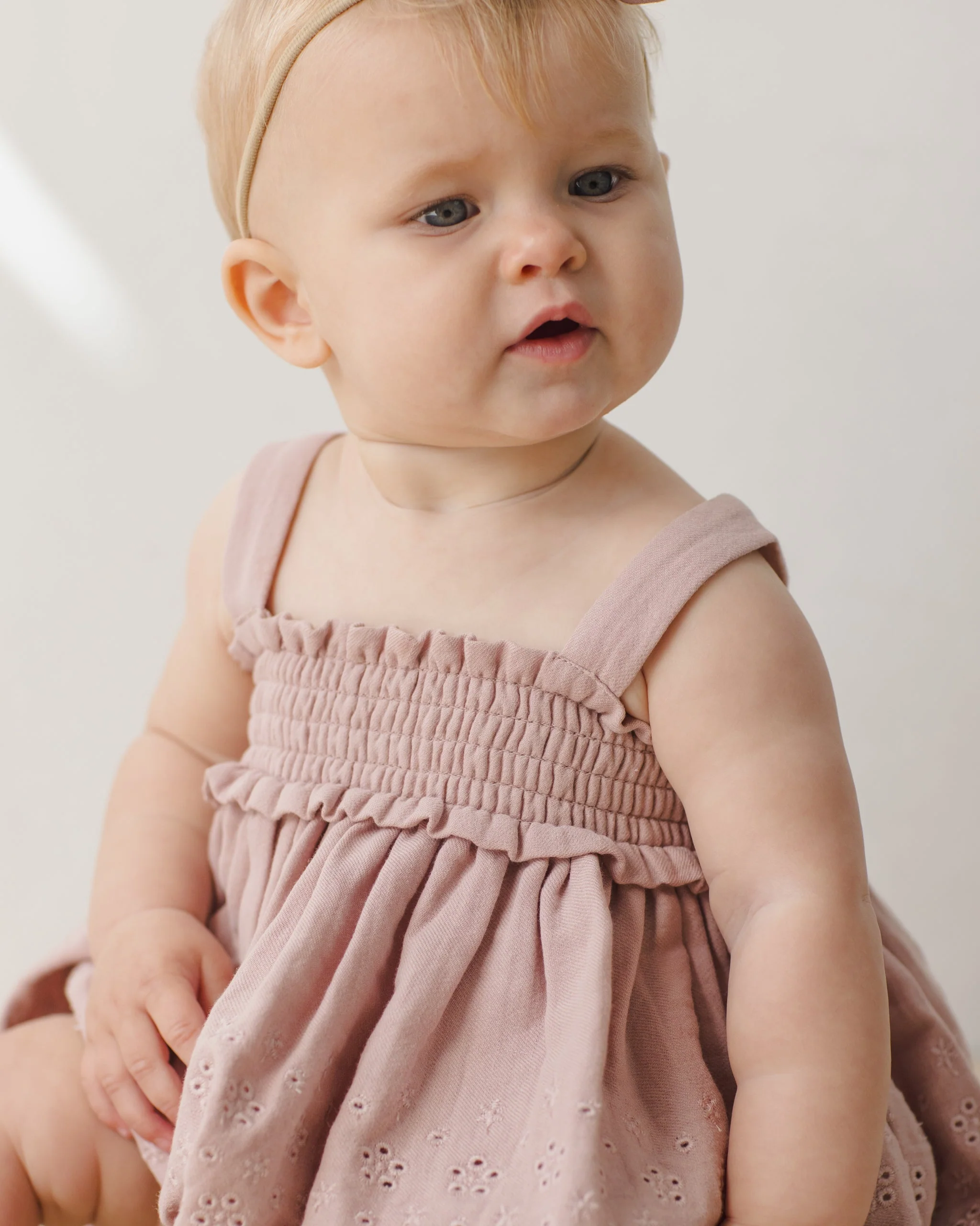 Mae Smocked Top + Bloomer Set Mauve - Image 4