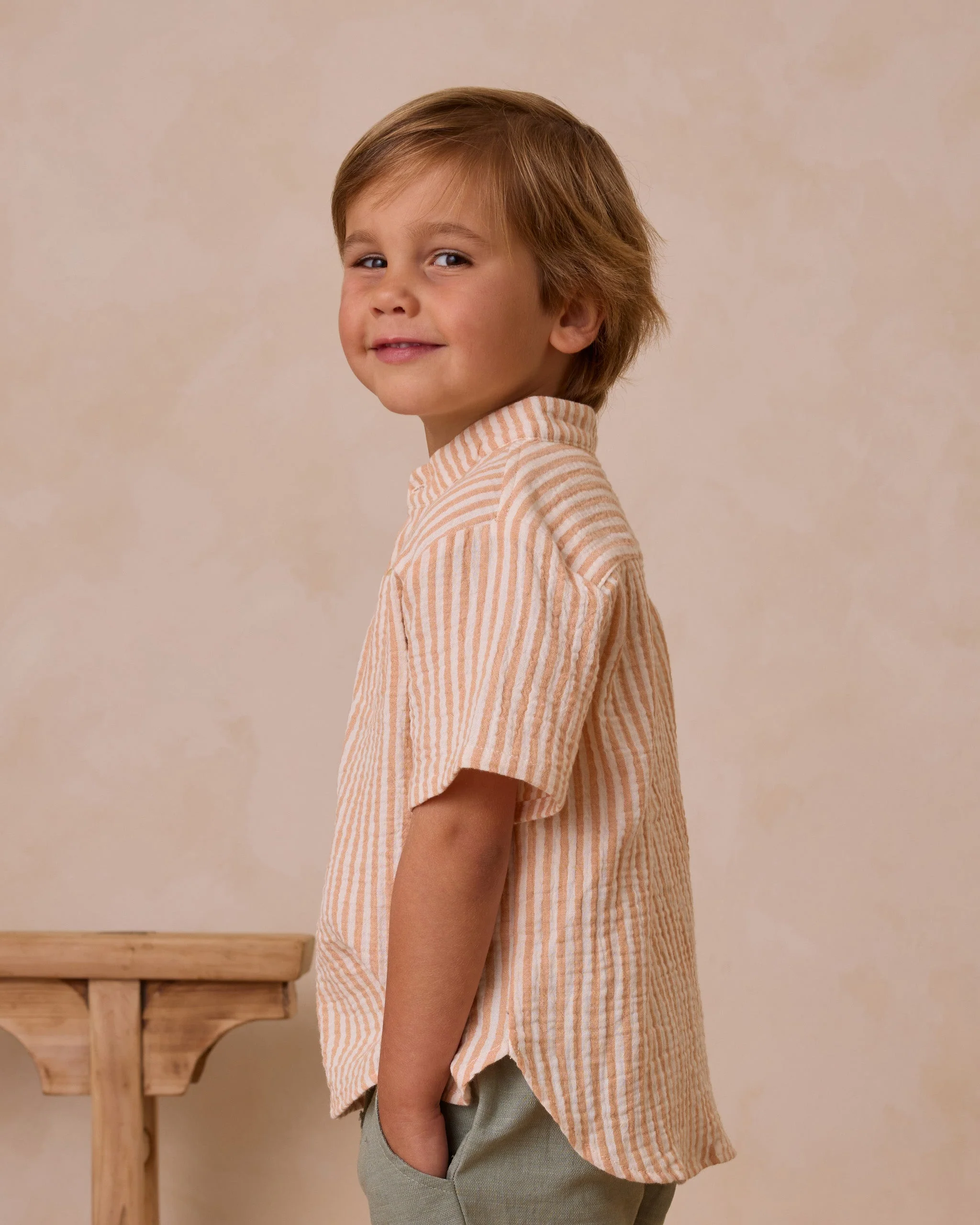 Mason Shirt || Grapefruit Stripe - Image 3