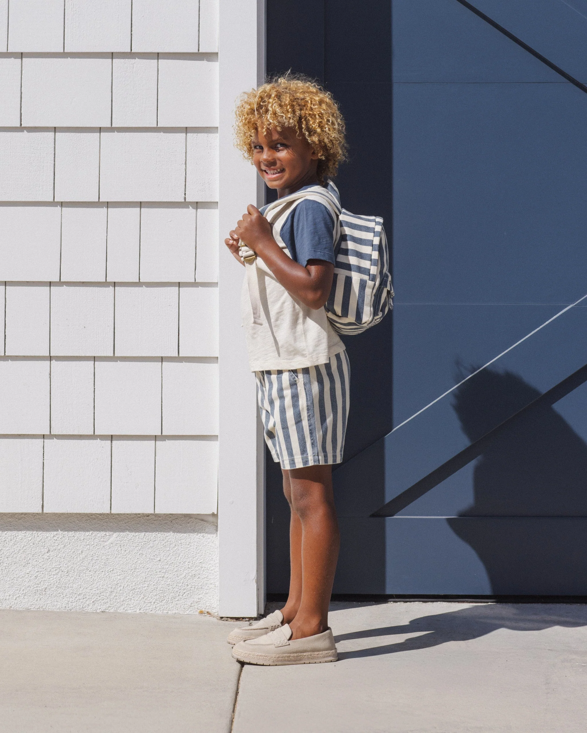 Mini Backpack Navy Stripe - Image 5