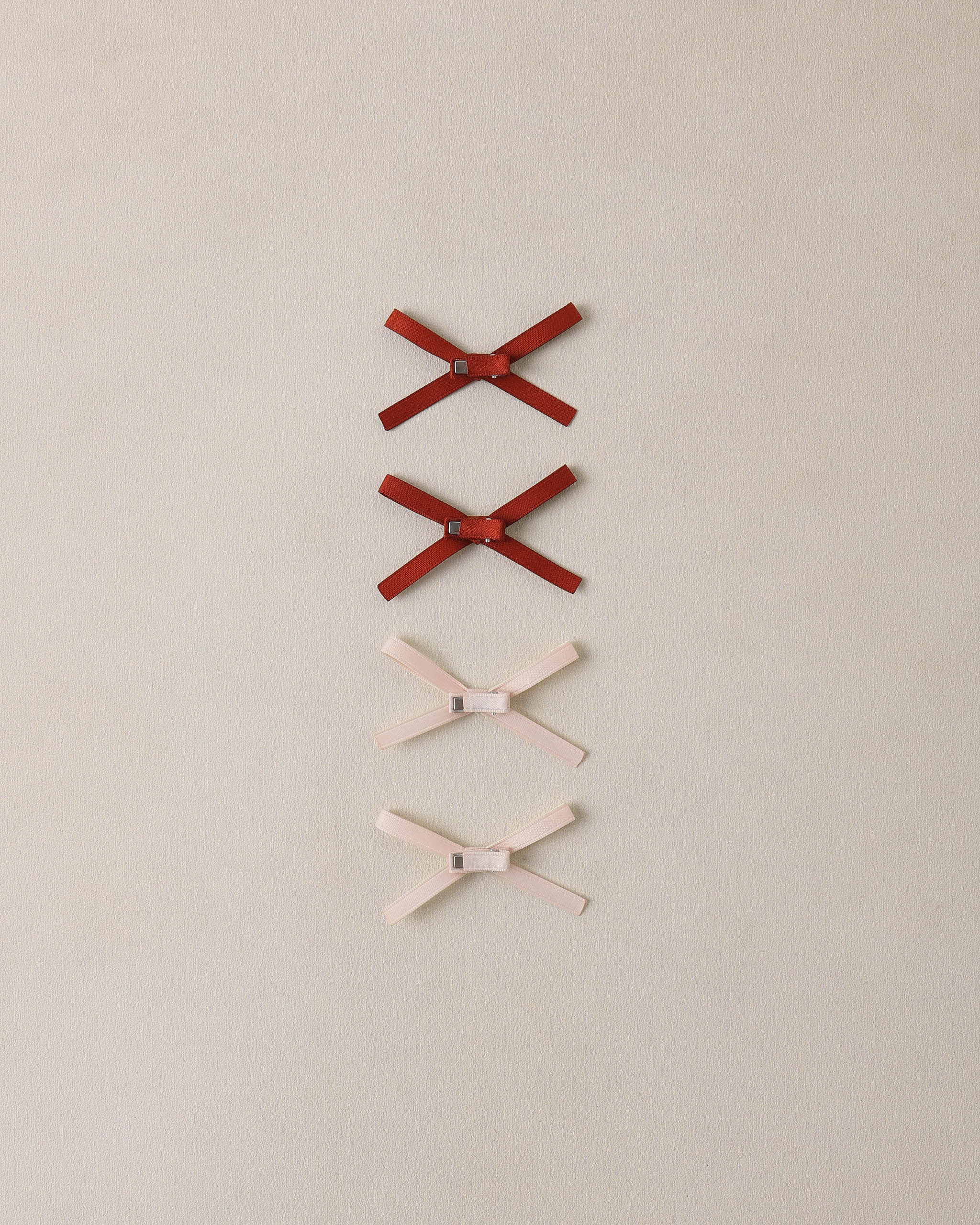Mini Satin Ribbon Bows Blush, Red - Image 4