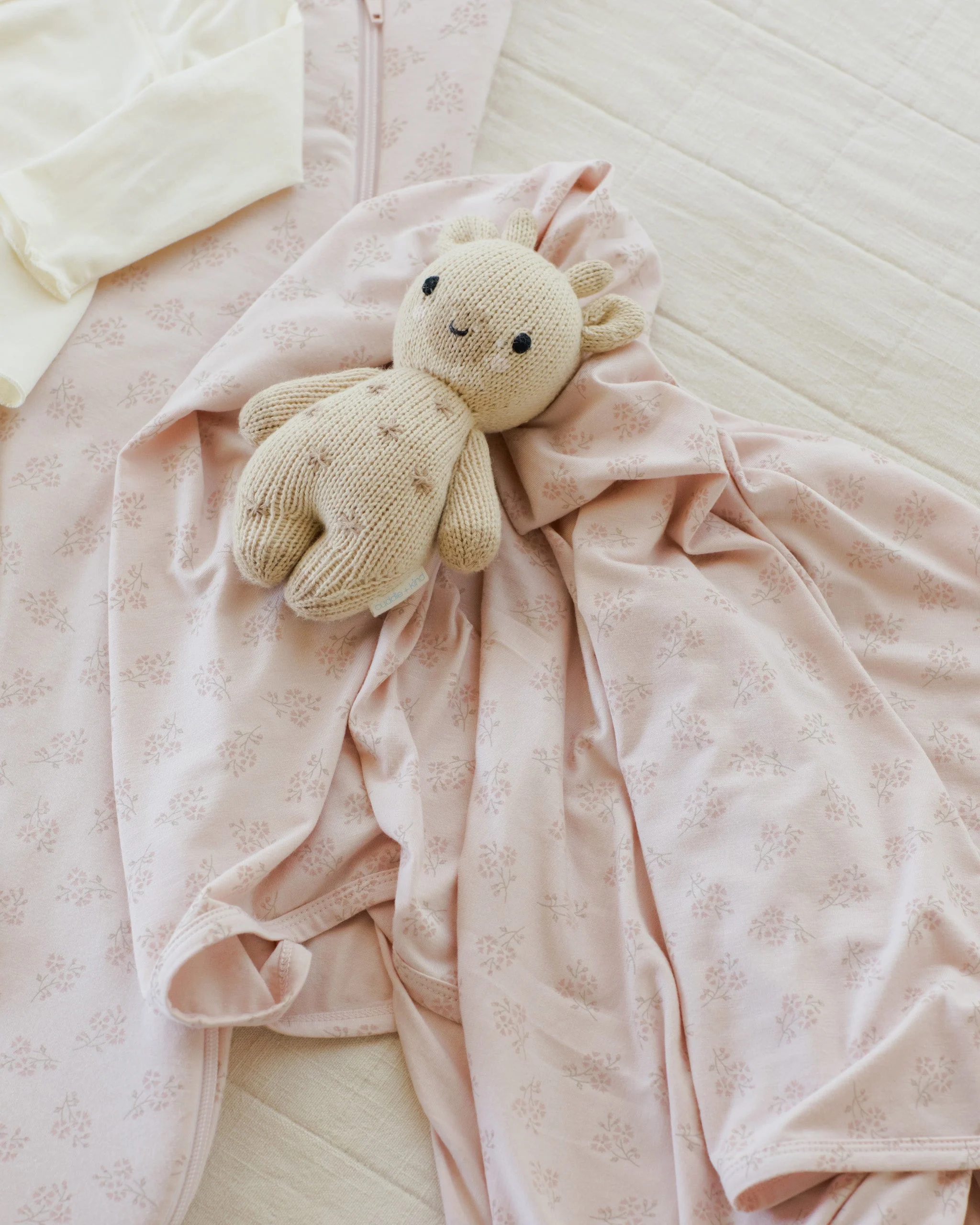 Modal Baby Swaddle || Pink Blossom - Image 3