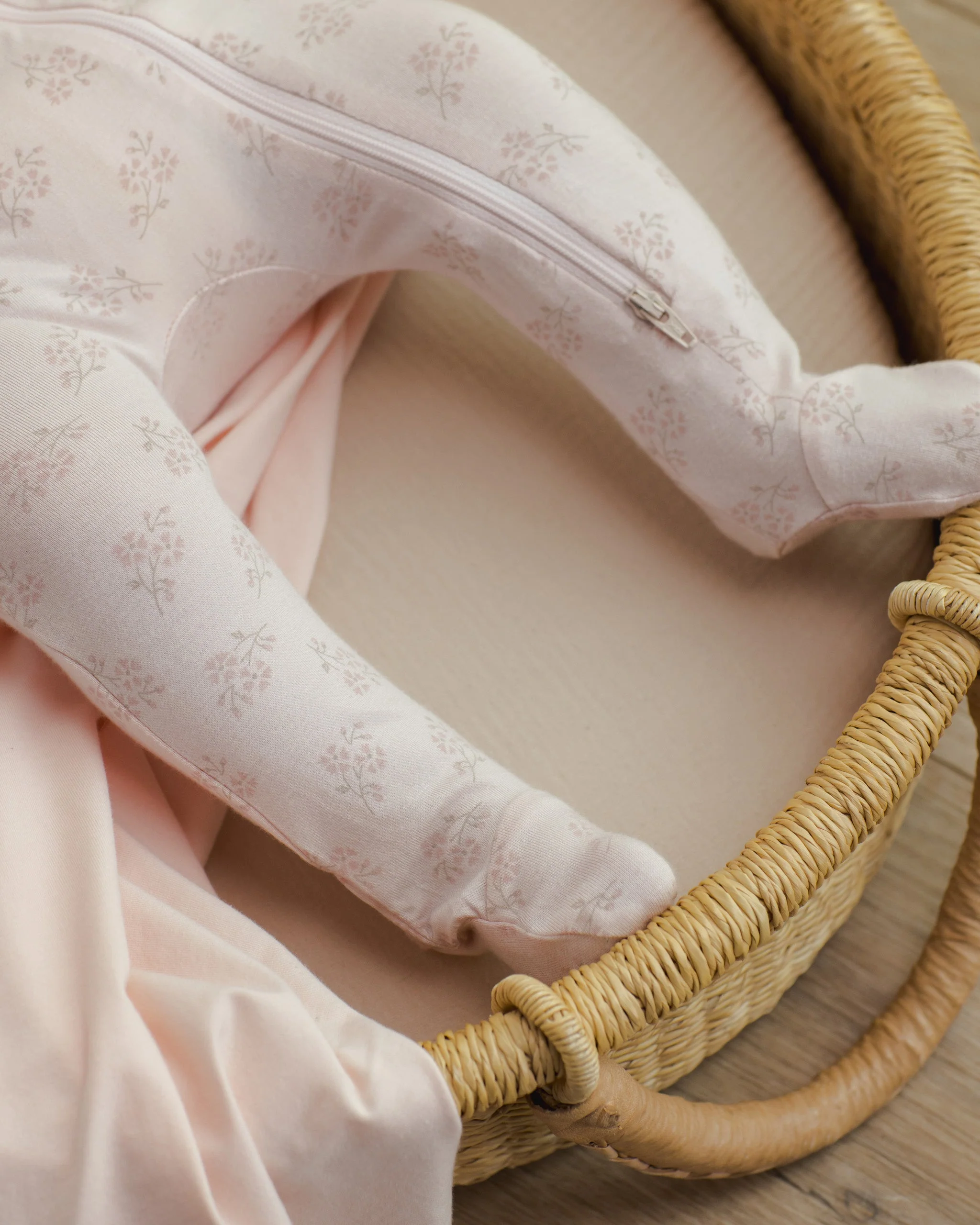 Modal Zip Footie || Pink Blossom - Image 3