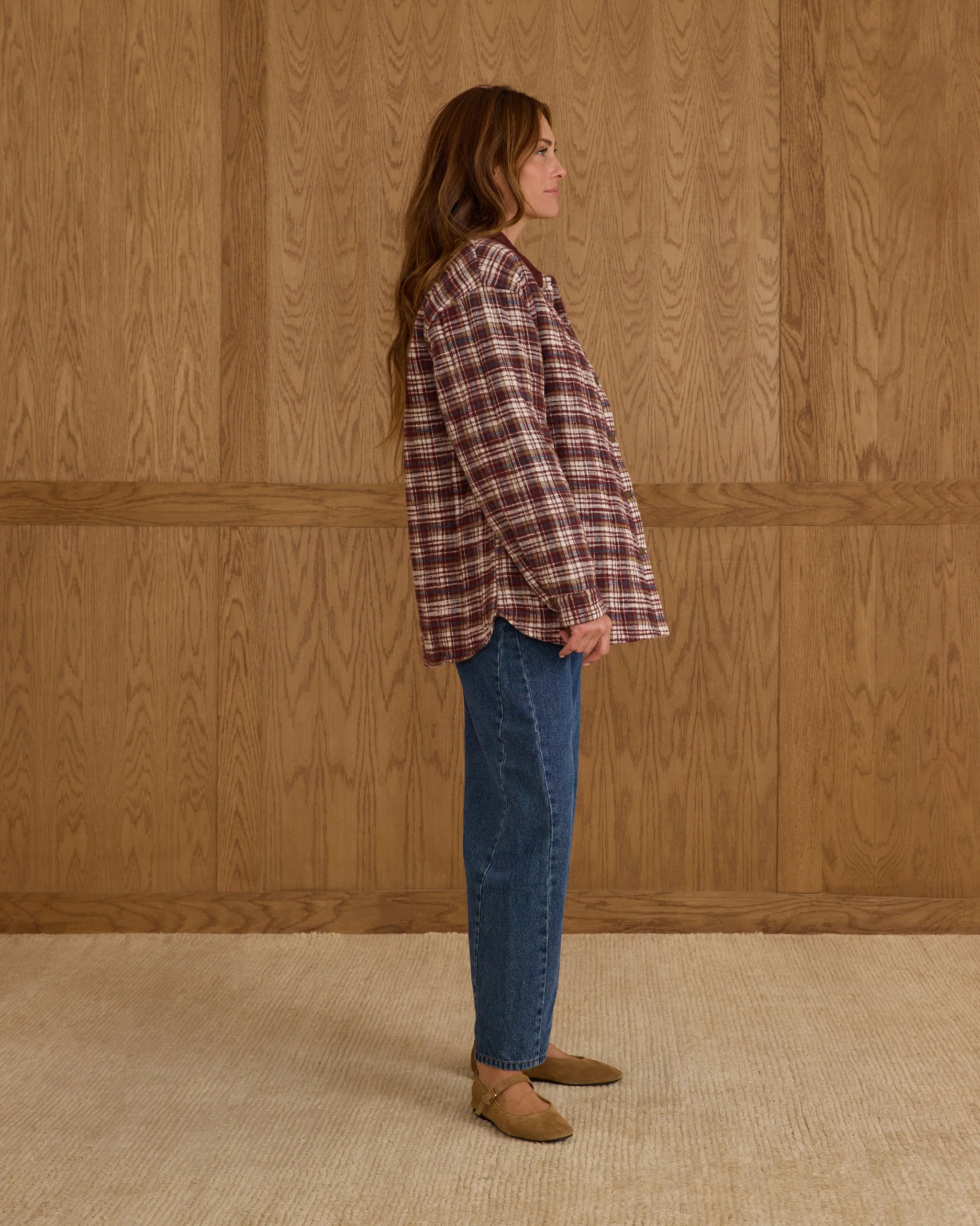 Nashville Quilted Jacket | Burgundy Plaid - Image 2