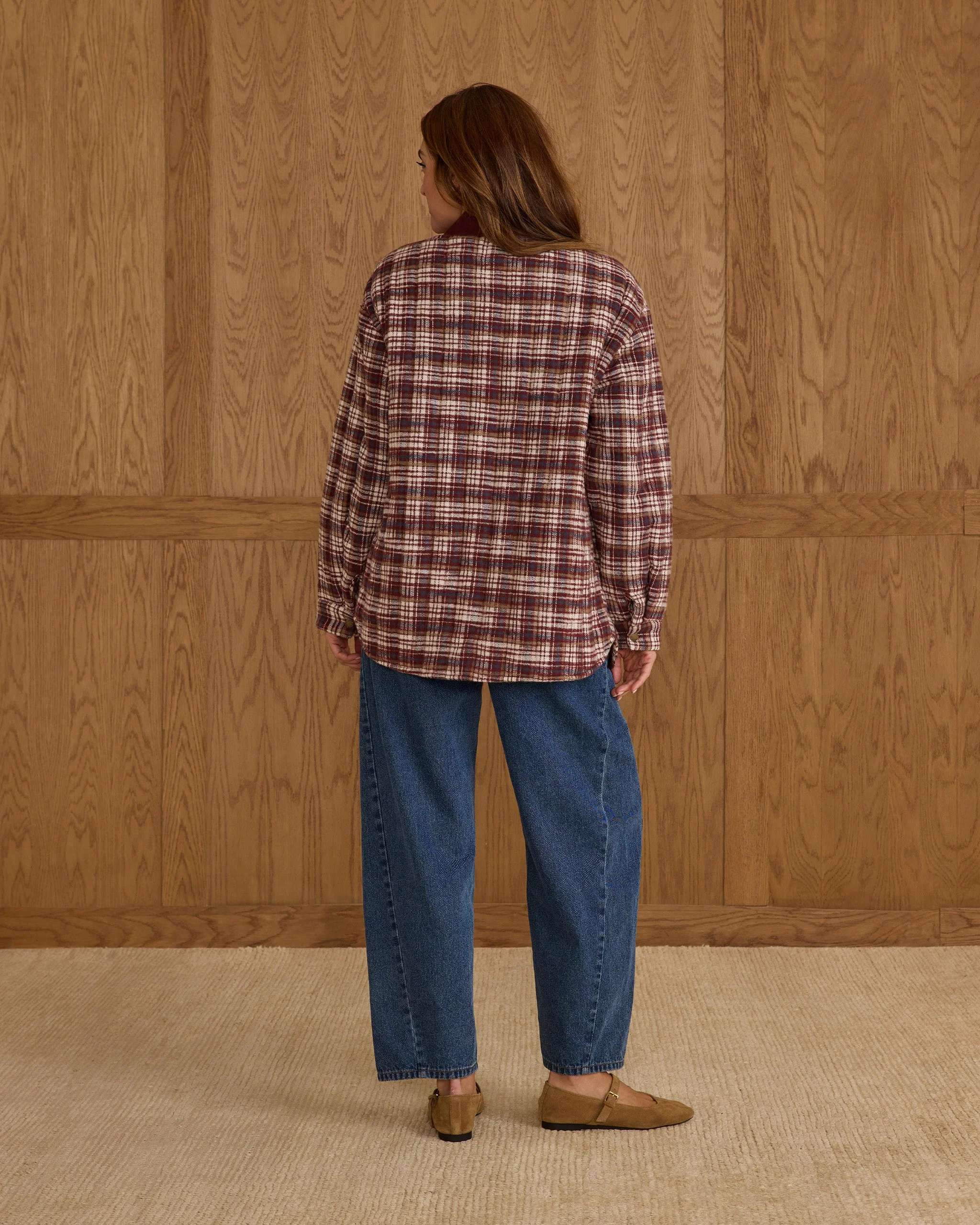 Nashville Quilted Jacket | Burgundy Plaid - Image 3