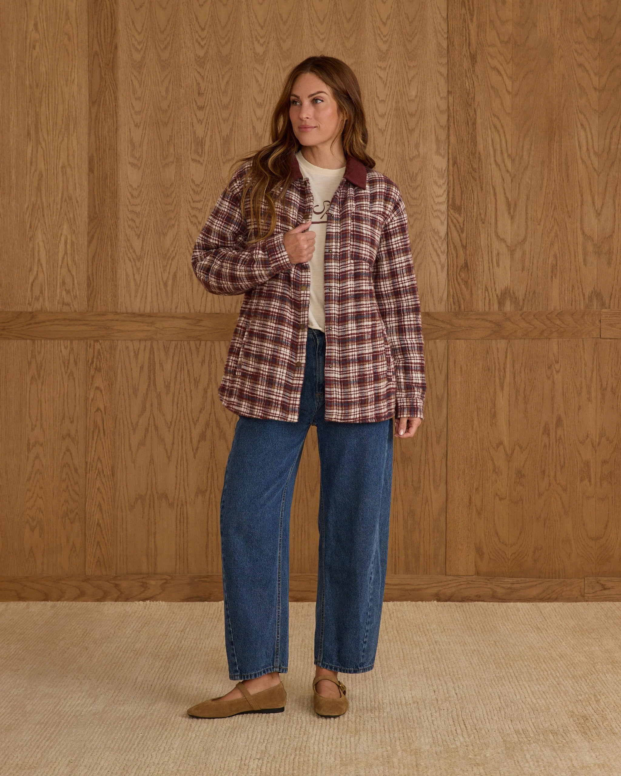 Nashville Quilted Jacket | Burgundy Plaid - Image 5