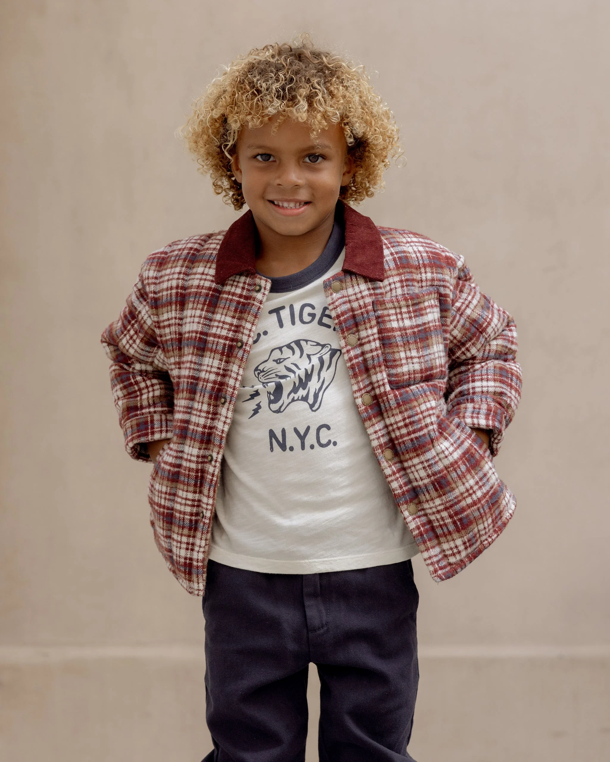 Nashville Quilted Jacket || Burgundy Plaid - Image 4