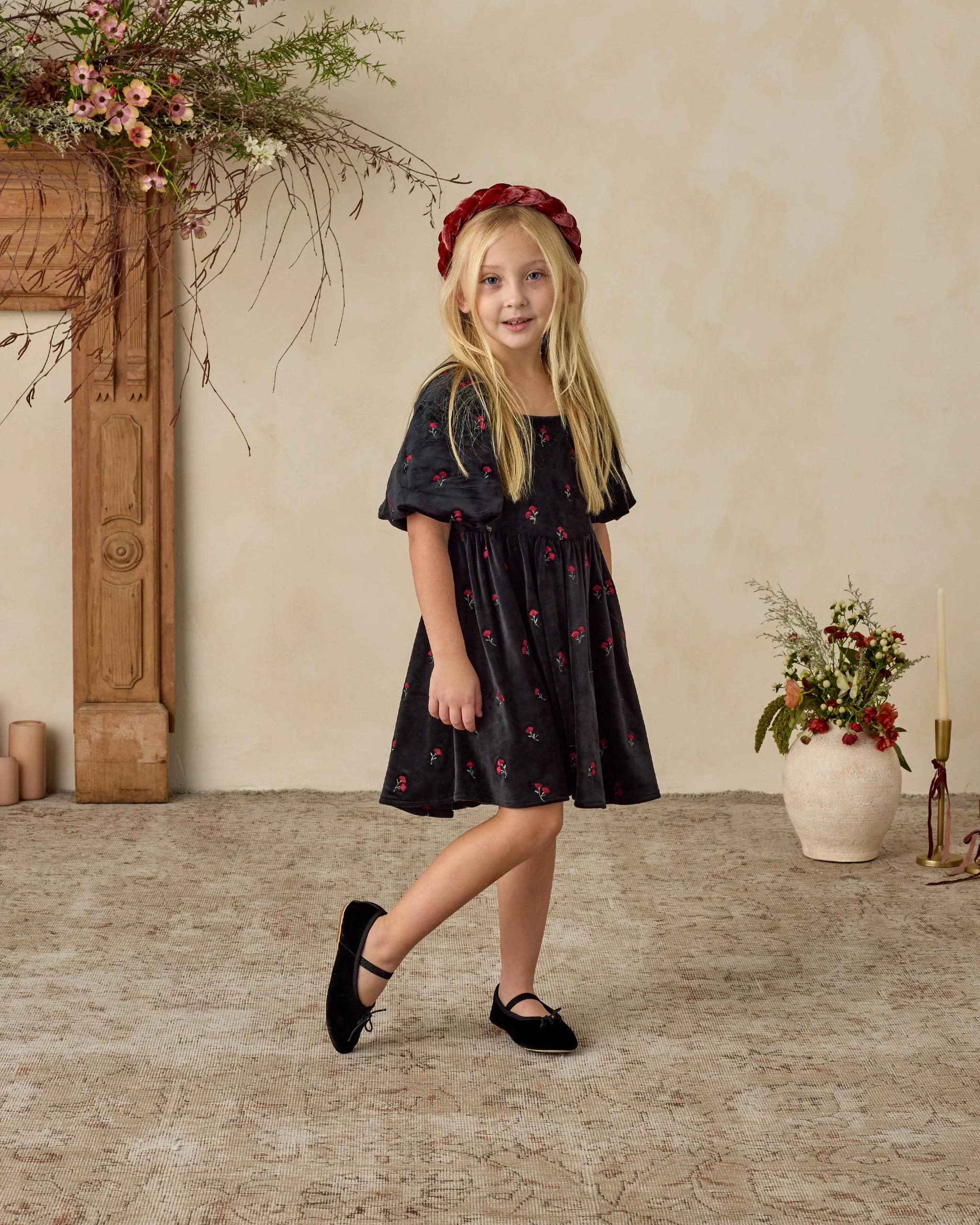 Nina Dress | Velvet Floral - Image 3