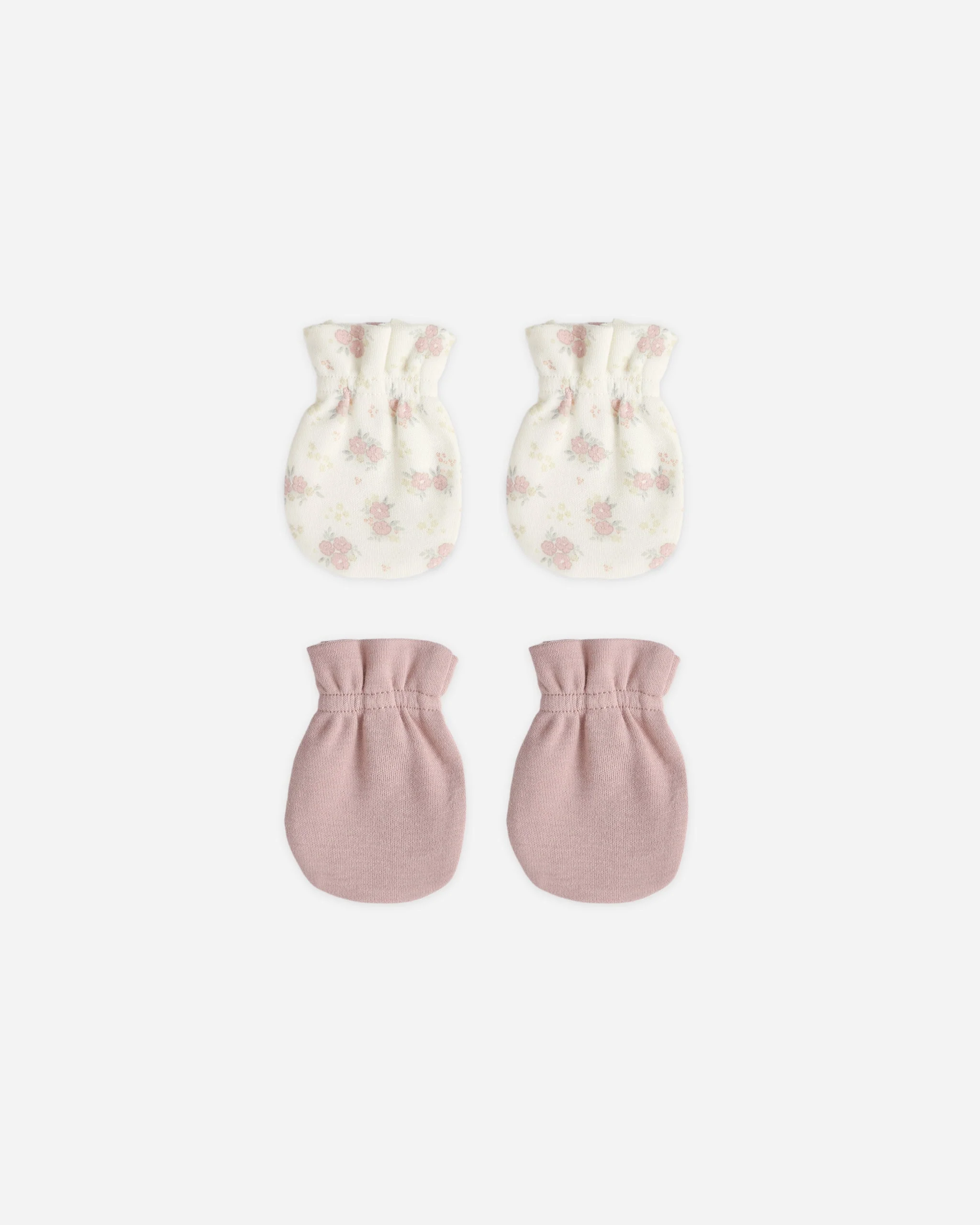No Scratch Mittens Set Mauve, Flower Field