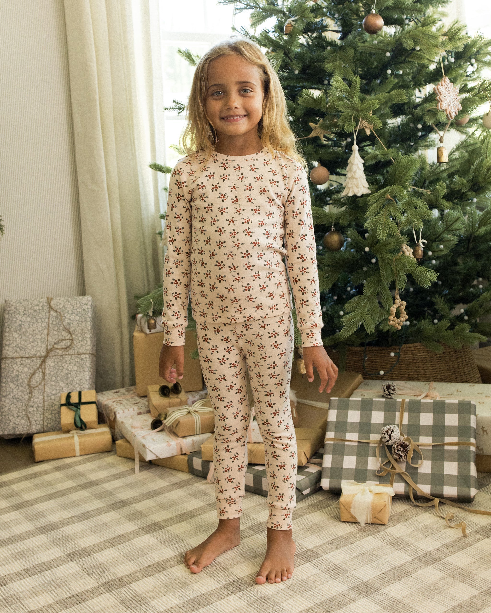 Organic Long Sleeve Pajama Set || Holly Berry - Image 2