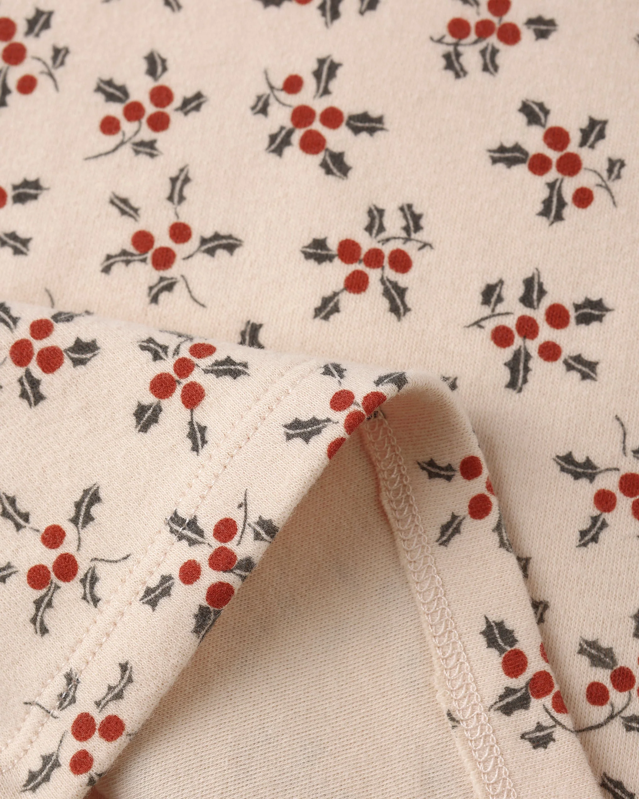 Organic Long Sleeve Pajama Set || Holly Berry - Image 6