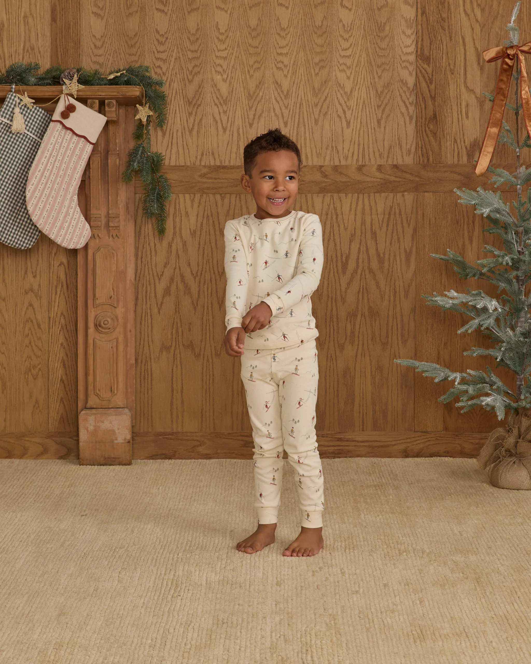 Organic Long Sleeve Pajama Set || Skiers - Image 2