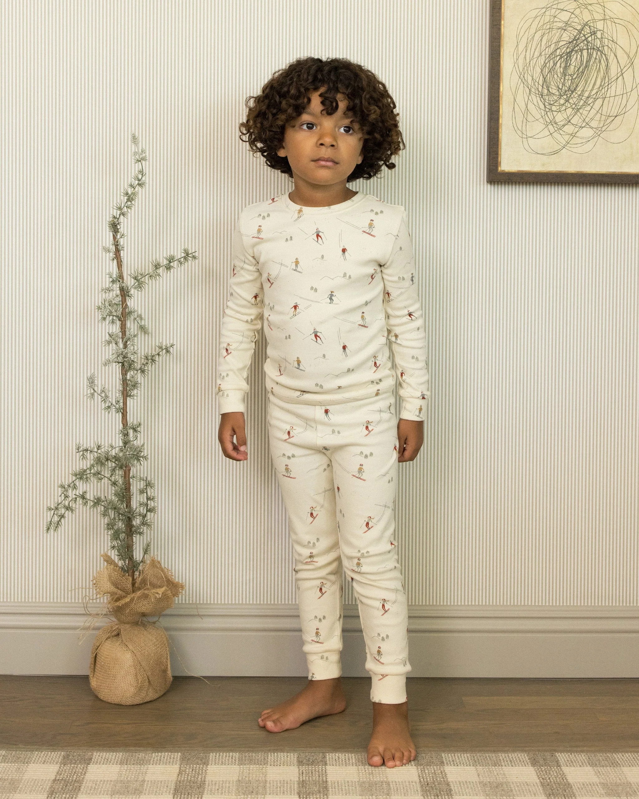 Organic Long Sleeve Pajama Set || Skiers - Image 3