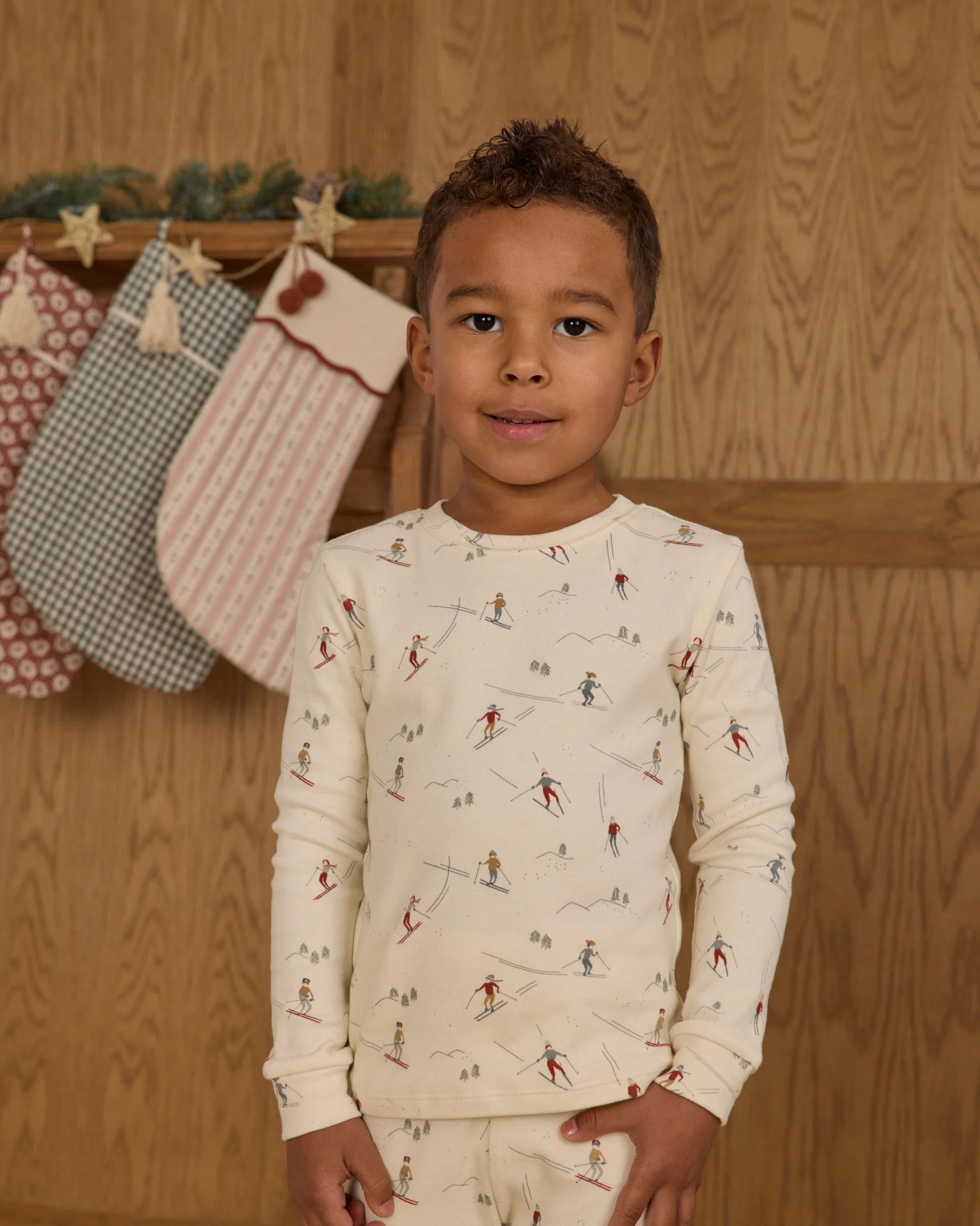 Organic Long Sleeve Pajama Set || Skiers - Image 4
