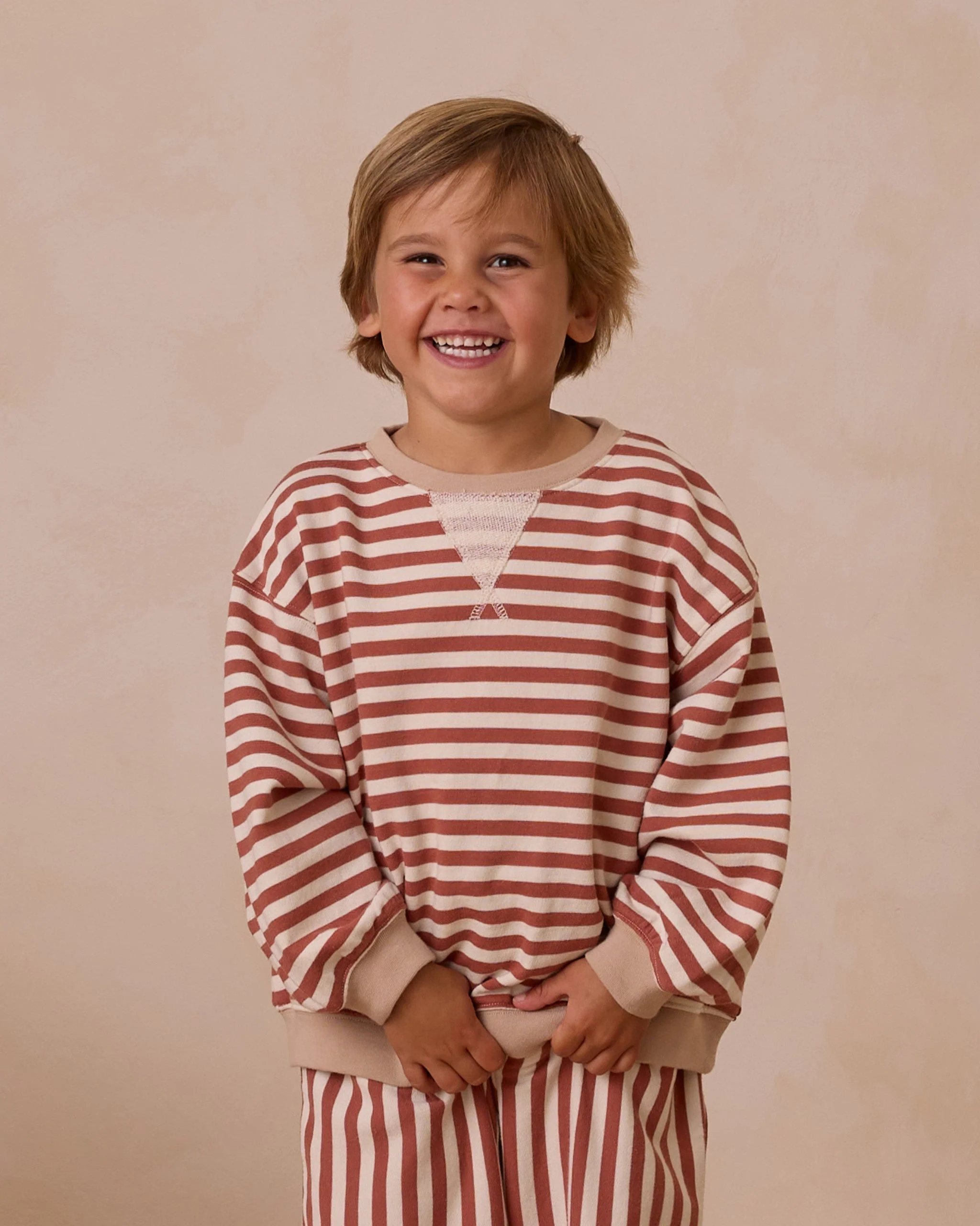 Oversized Crew || Poppy Stripe - Image 2