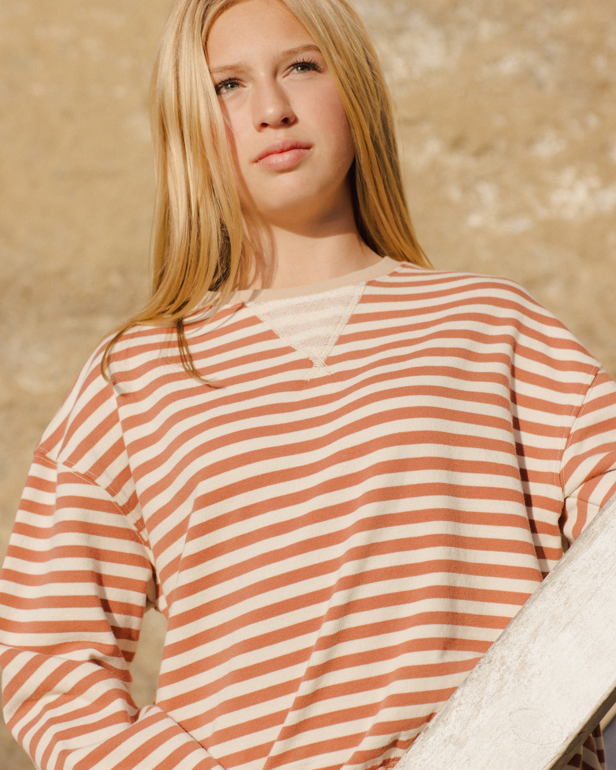 Oversized Crew + Short Set || Poppy Stripe - Image 6